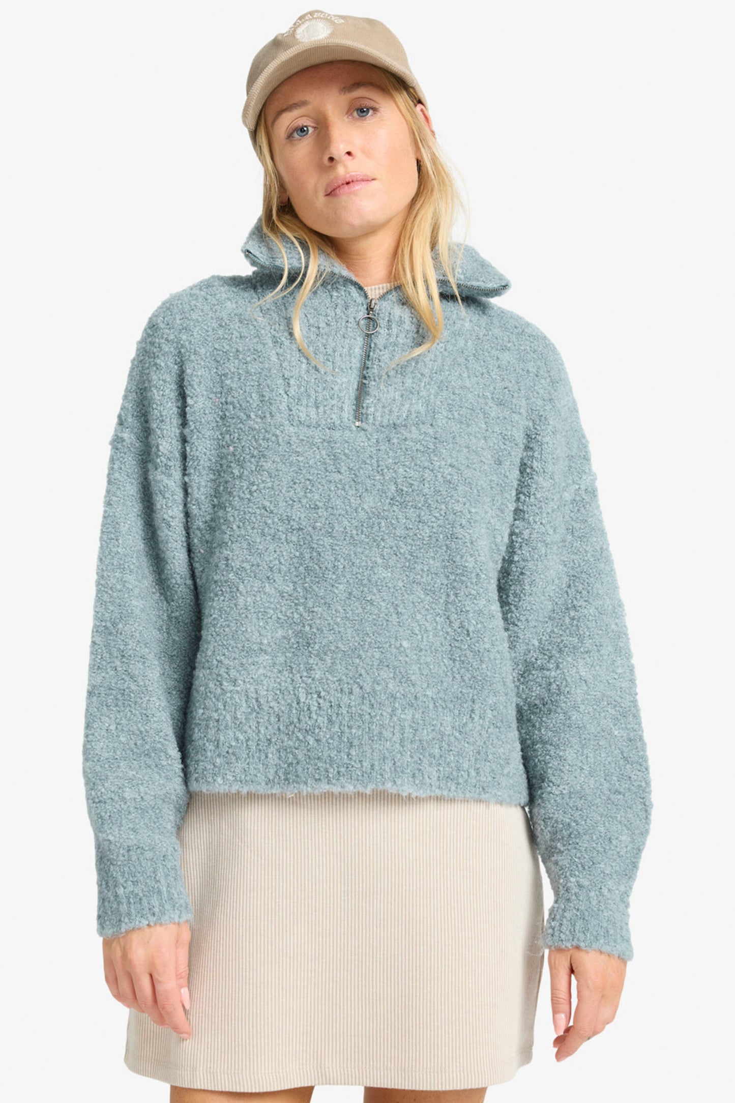 Pukas Surf Shop Billabong Lost Heaven fleece half-zip slate blue relaxed style