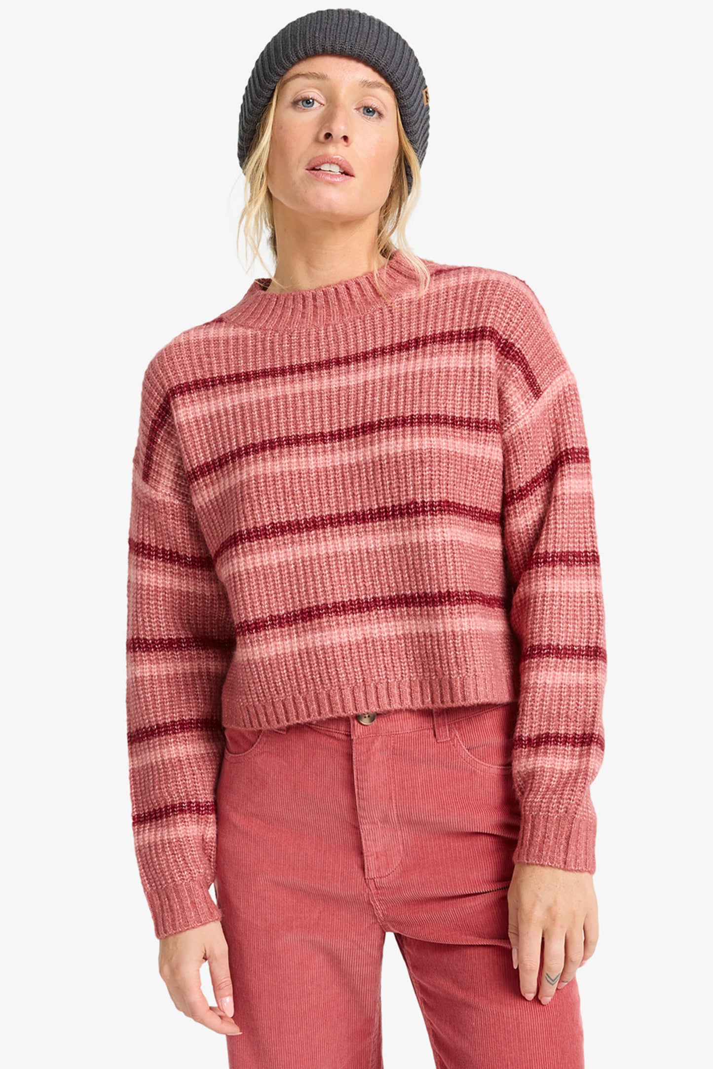 Billabong Pink and red striped sweater Pukas Surf Shop