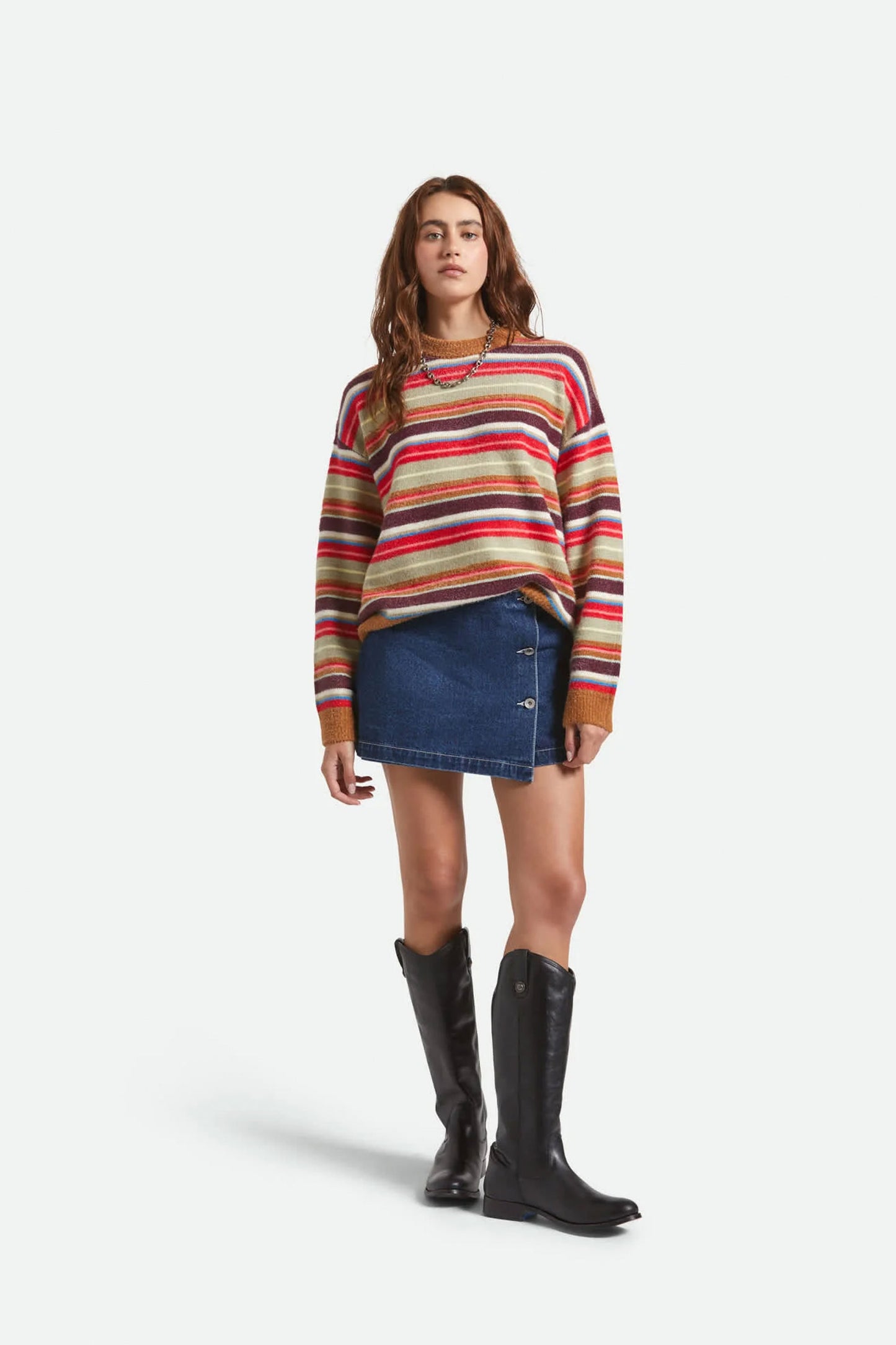 Pukas Surf Shop Woman Sweat Brixton Cozy Crew Sweater Multistripe