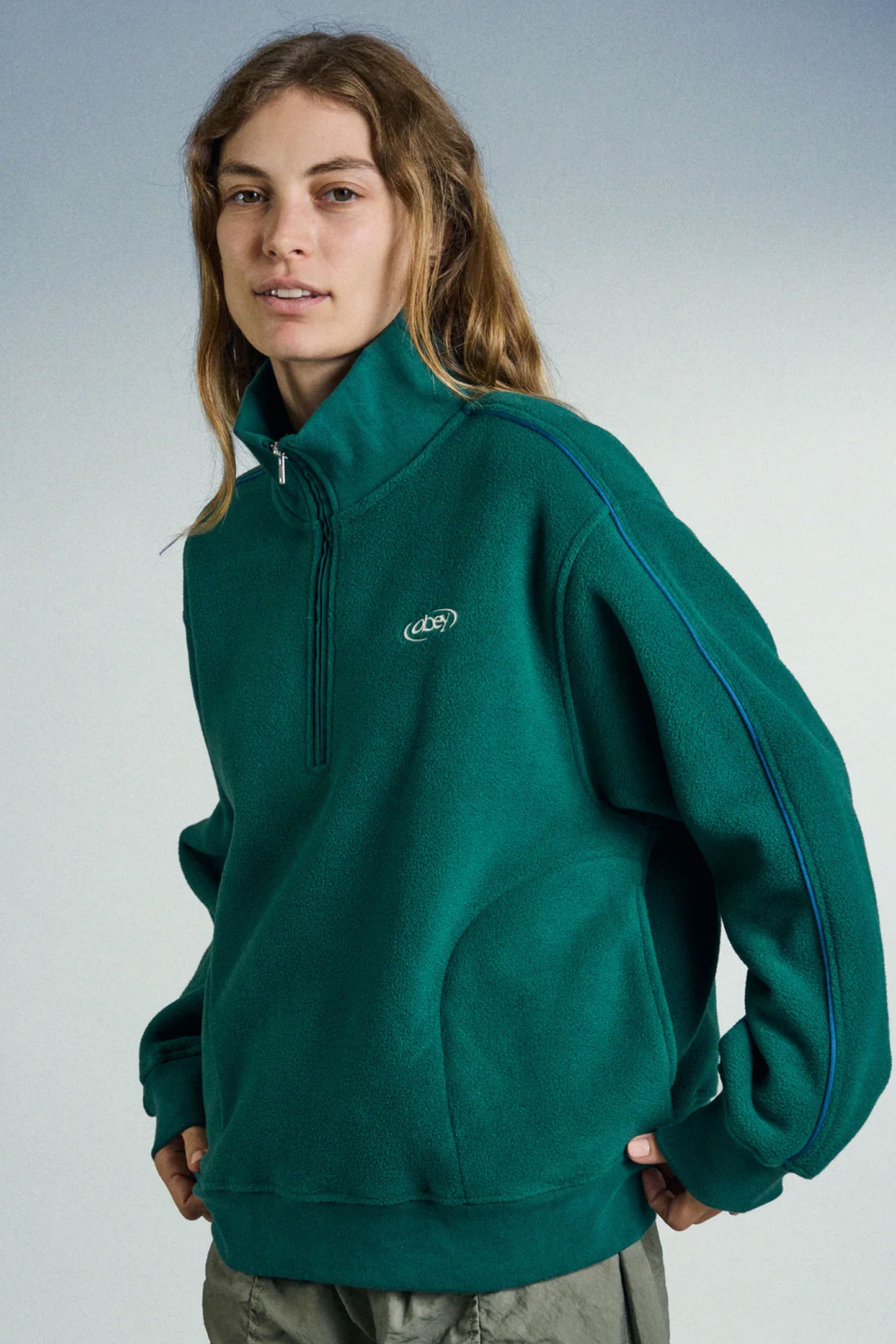 Pukas Surf Shop Woman Sweat Obey Watts Zip Mock Neck