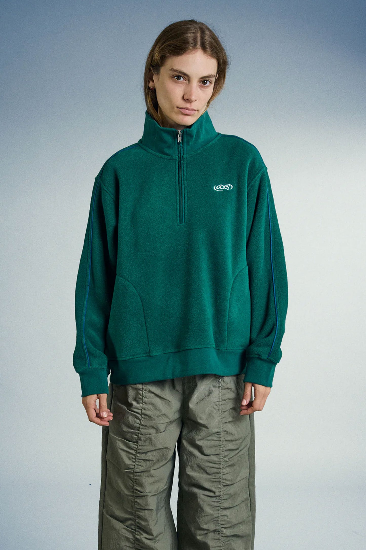 Pukas Surf Shop Woman Sweat Obey Watts Zip Mock Neck