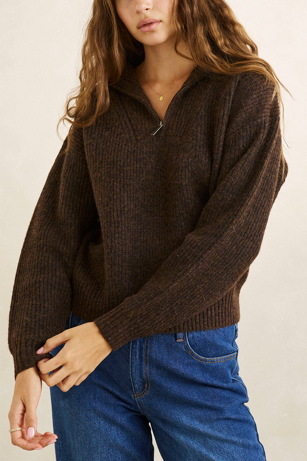 RHYTHM Quincy Zip Knit – Women's Half-Zip Knit Sweater | Shop at