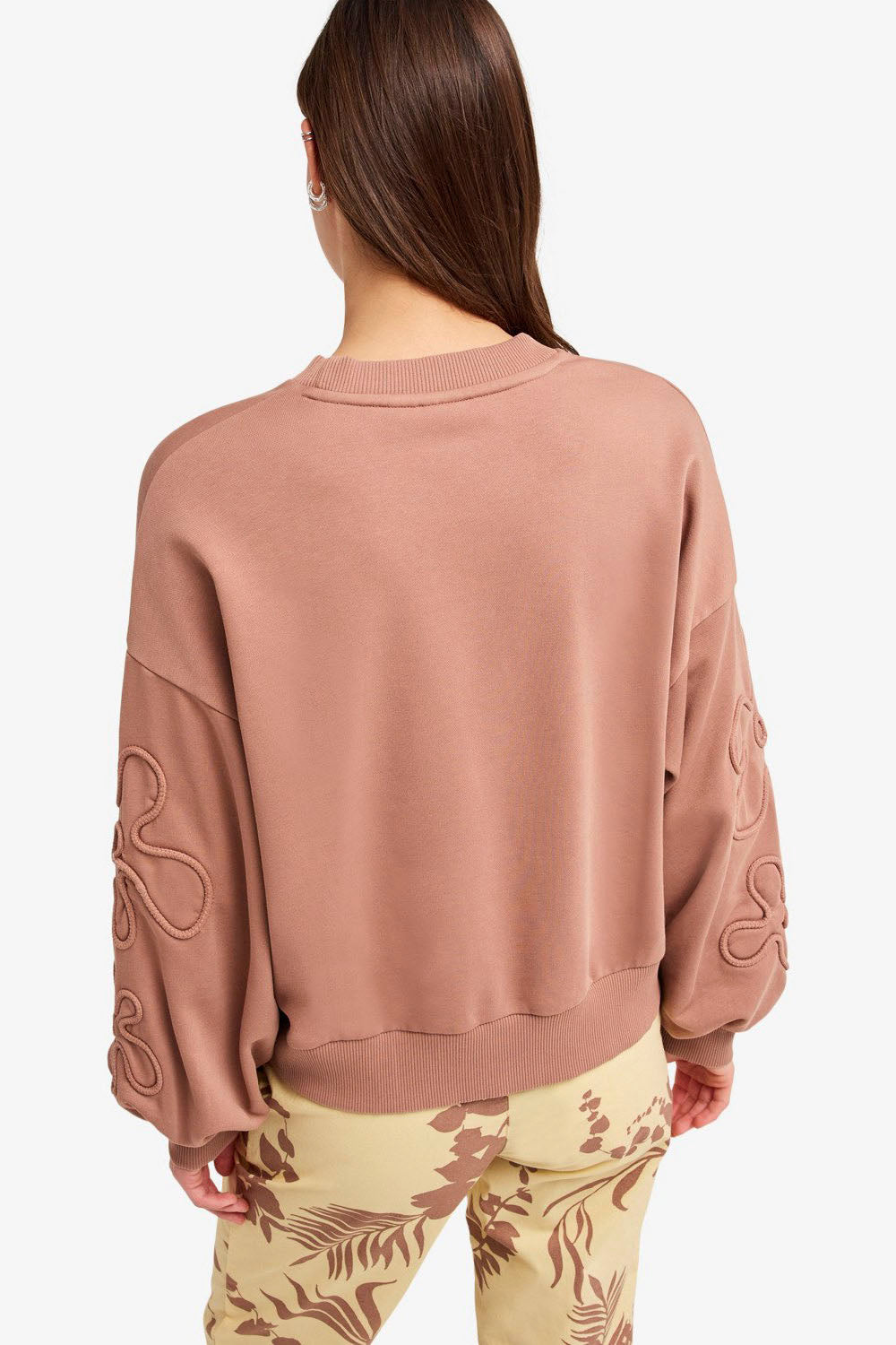 Roxy Flower Song Crew oversized sweatshirt in vintage wash, women's surf lifestyle style