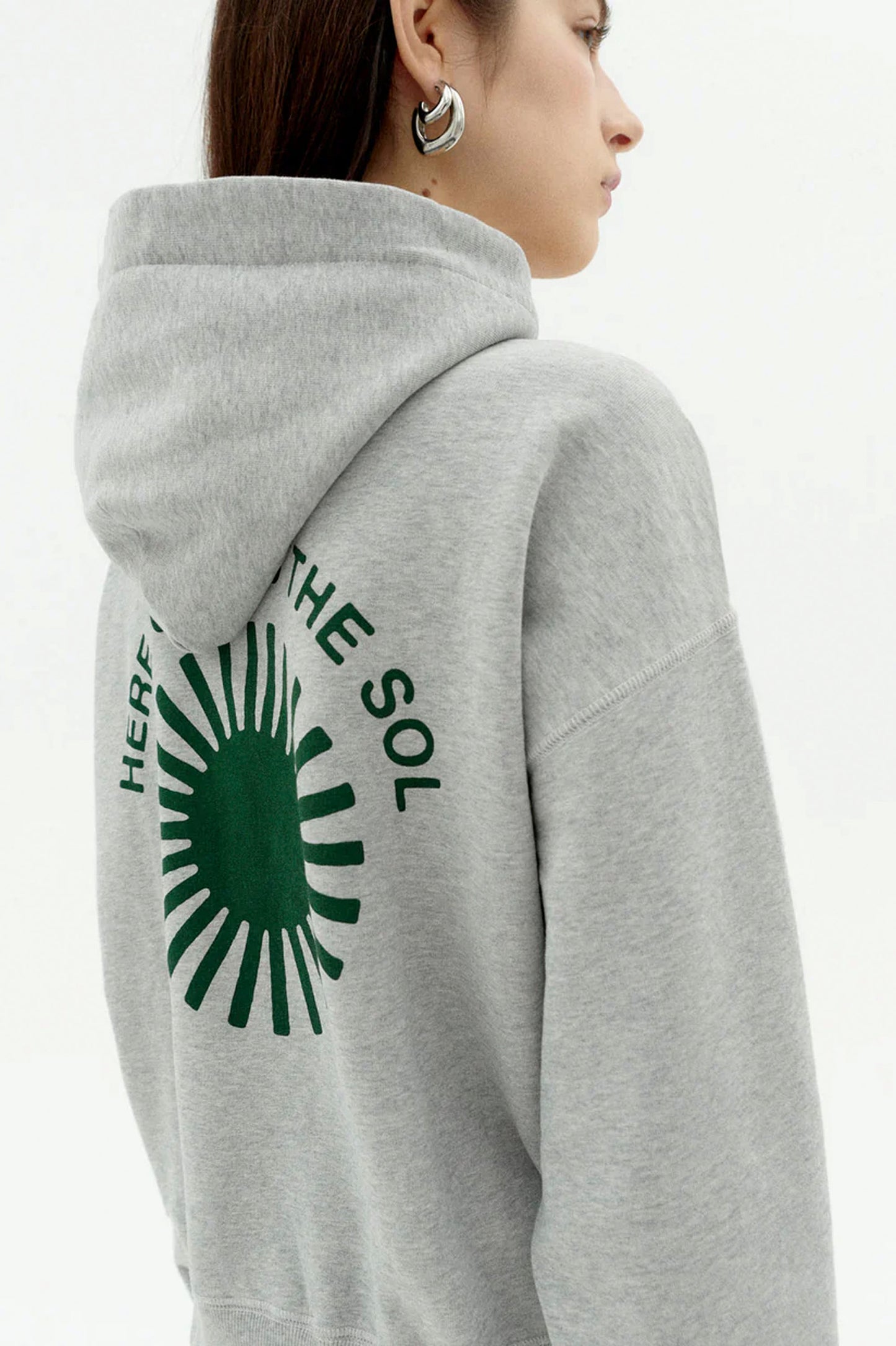 THINKING MU Valeria Retro Sol Sweatshirt - back view showing screen-printed retro sun graphic