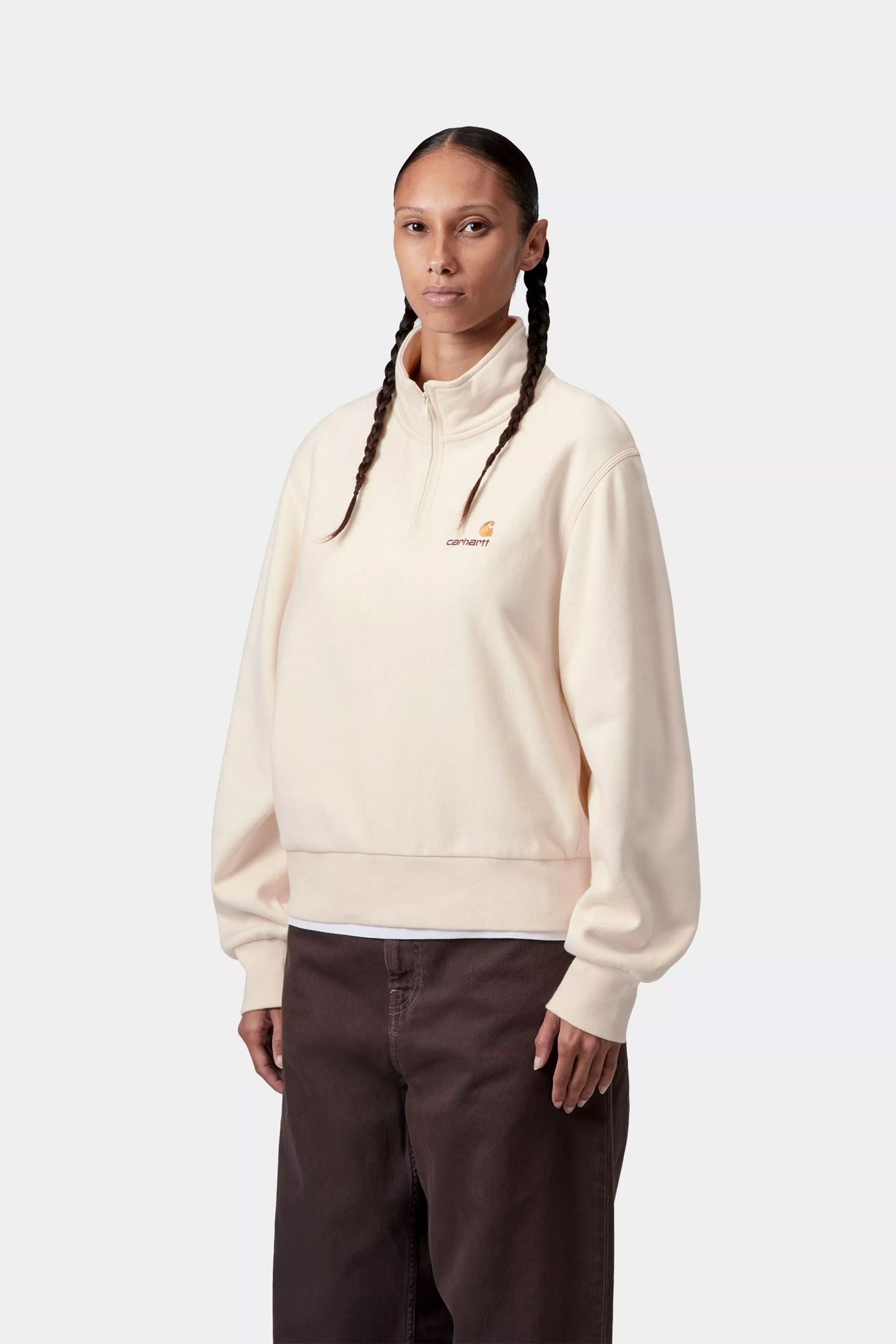 Pukas Surf Shop Carhartt WIP women’s high neck sweatshirt in natural