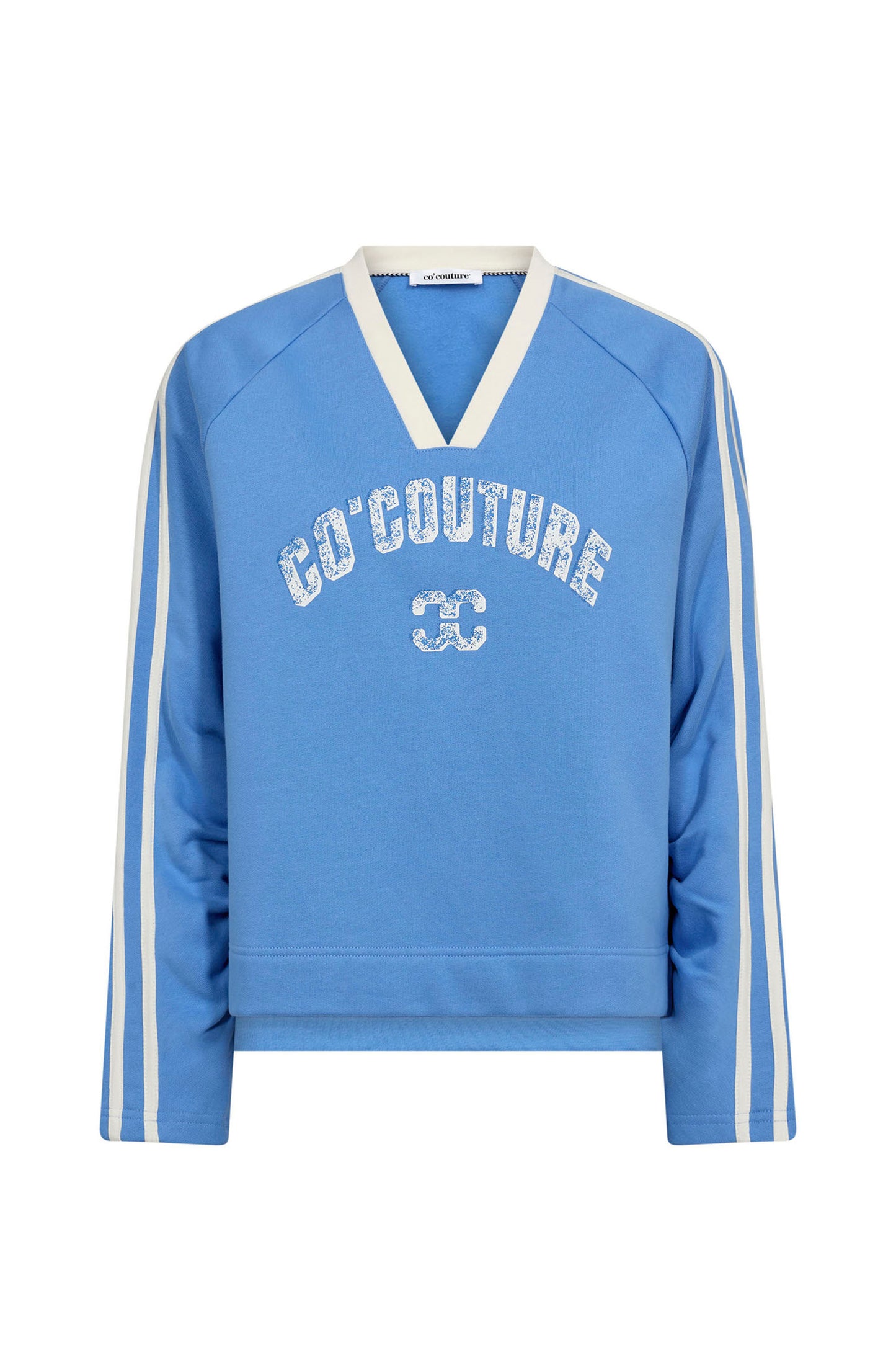 CO'COUTURE Batucc Coco V-Sweat in Blue — women's relaxed-fit sweatshirt with v-neck, coastal lifestyle style