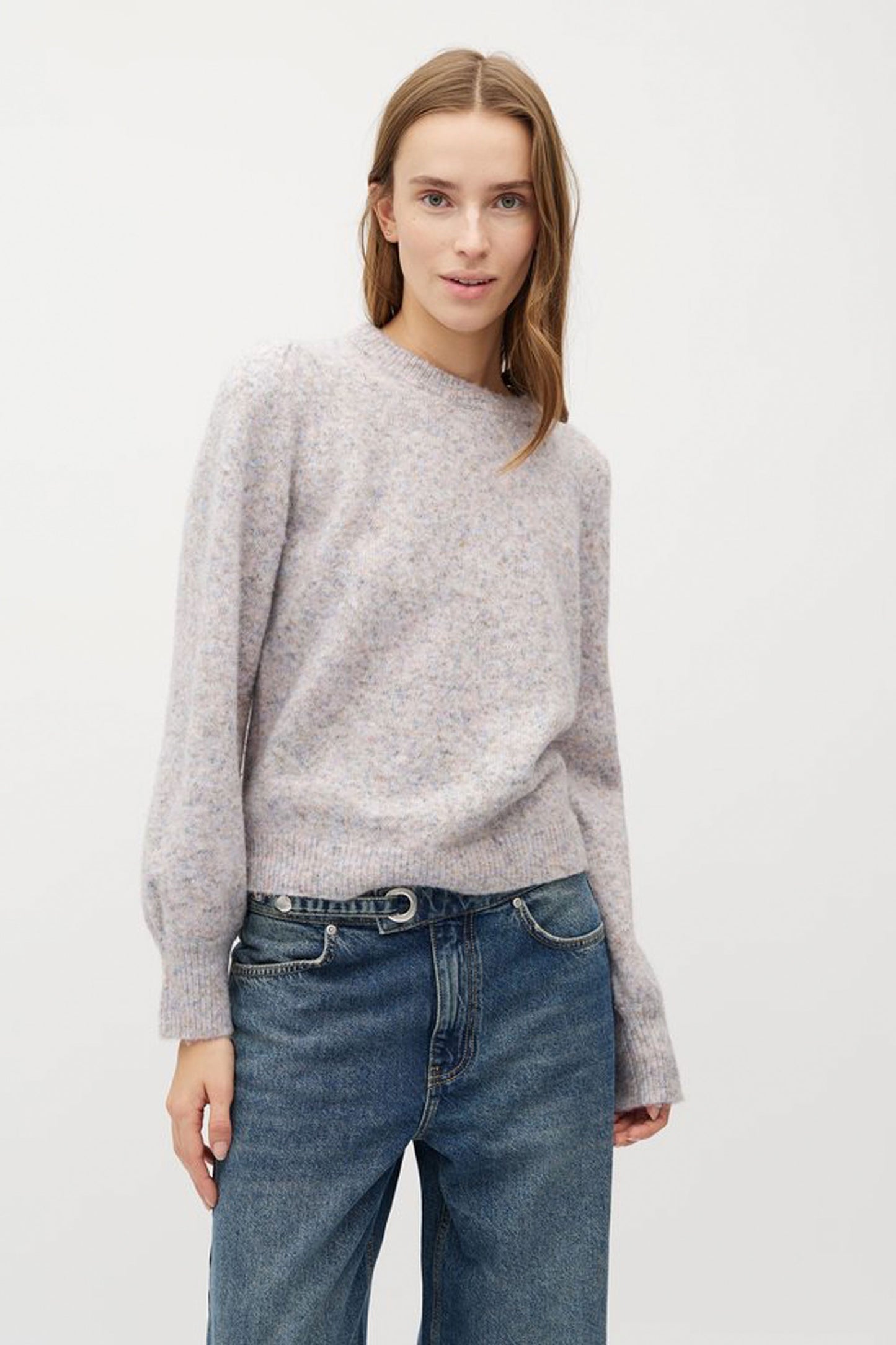 Pukas Surf Shop Woman Sweater Mbym Farrel Sweater Pearl Melange 1
