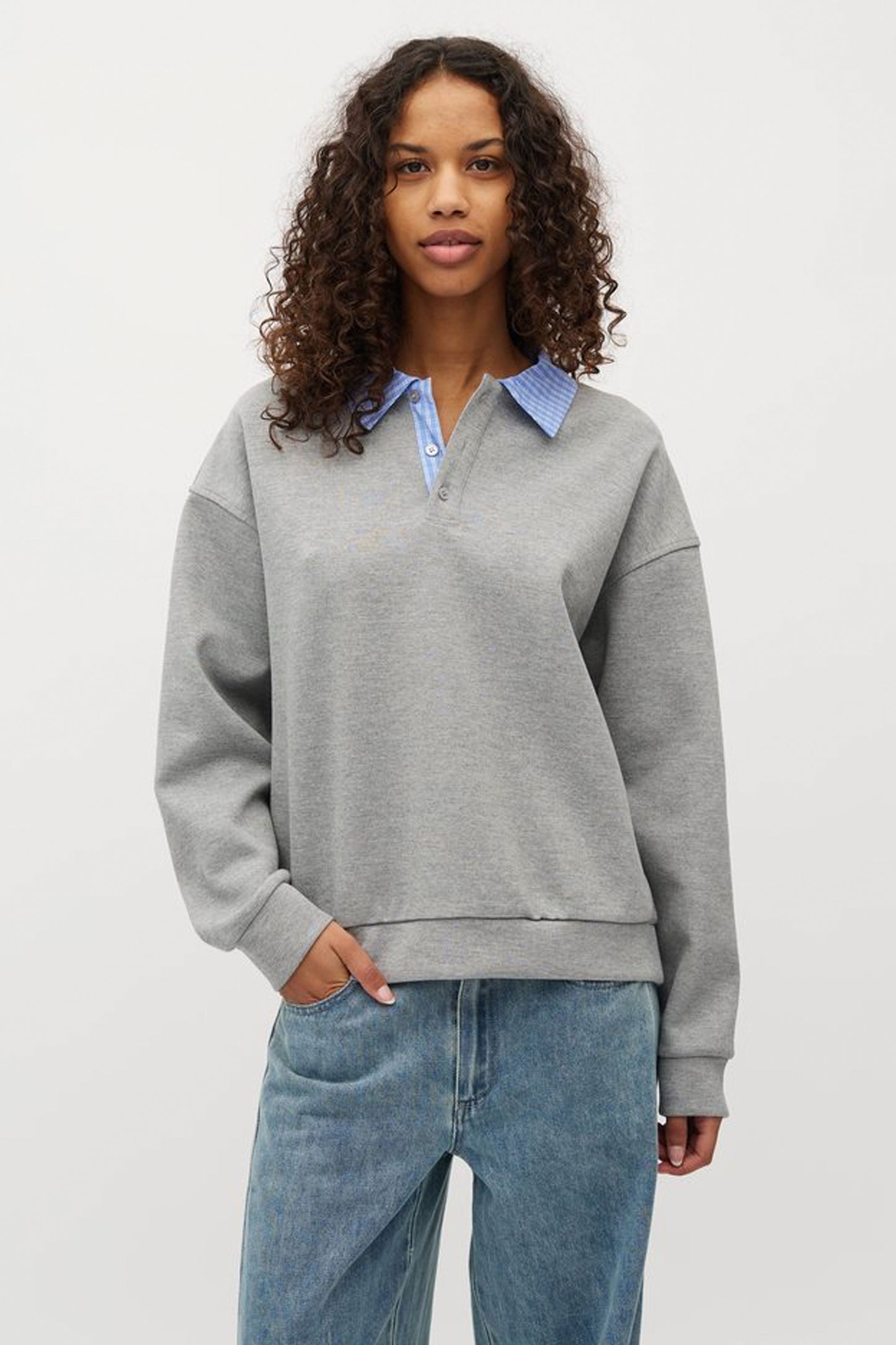 Pukas Surf Shop Woman Sweater Mbym Royla Sweater Medium Grey Melange 1