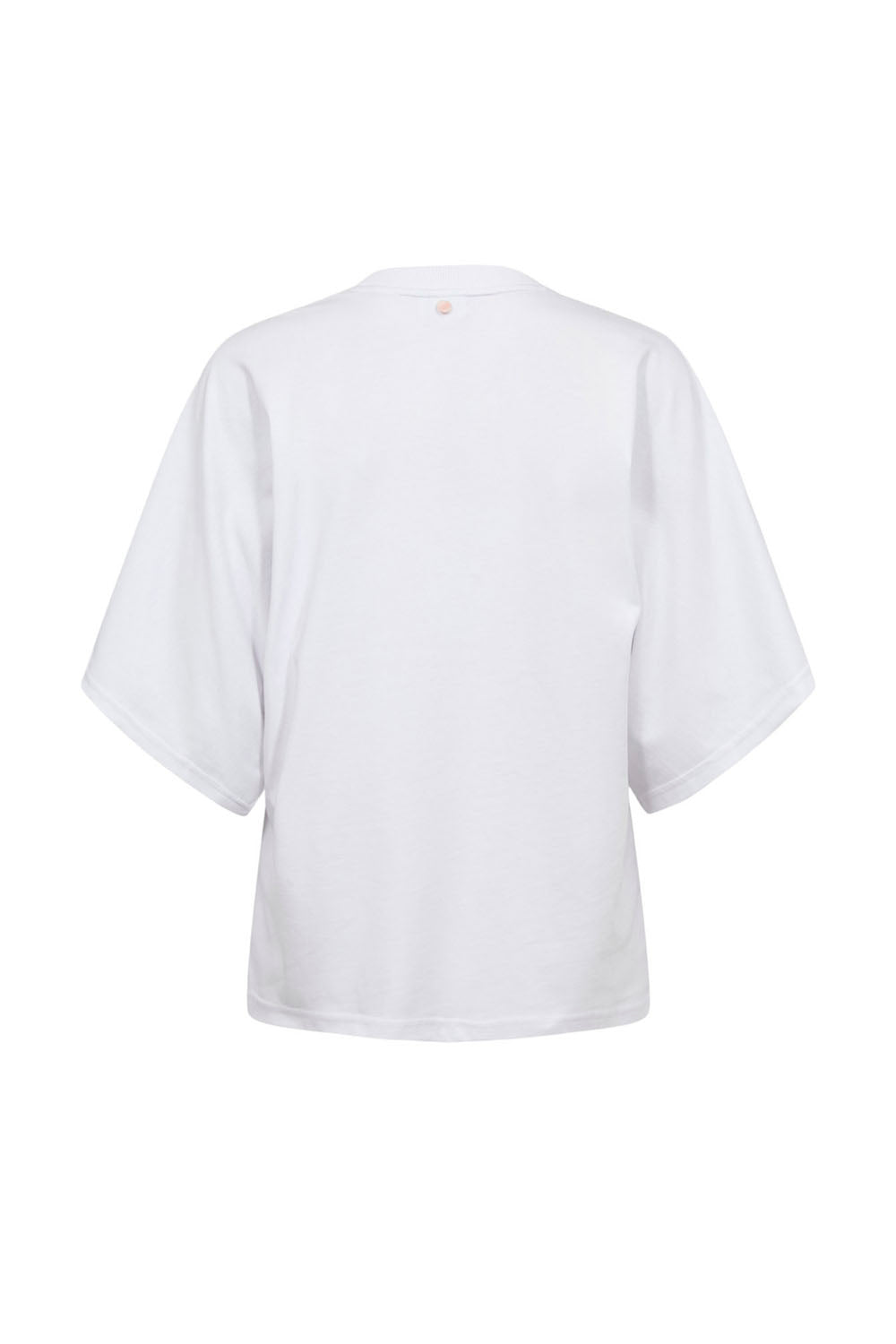 White short-sleeve t-shirt shown from the back on a clean white background.
