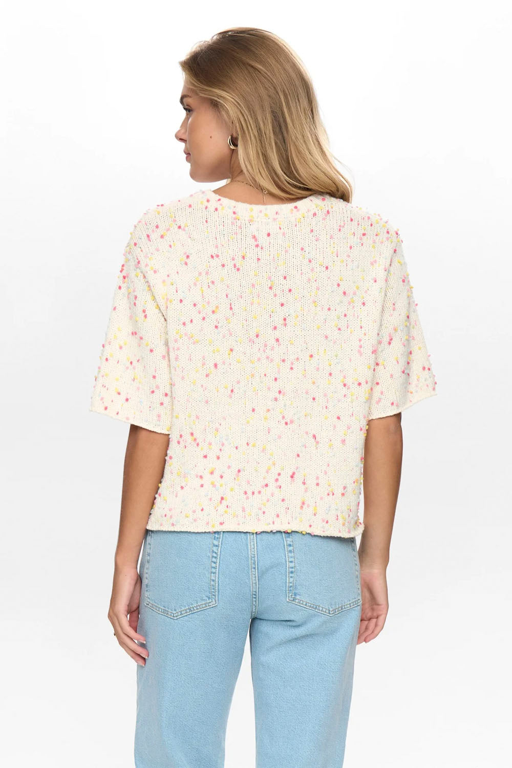 NÜMPH Nunepsa Pullover in Pristine – women's soft white sweater, available at Pukas Surf Shop

