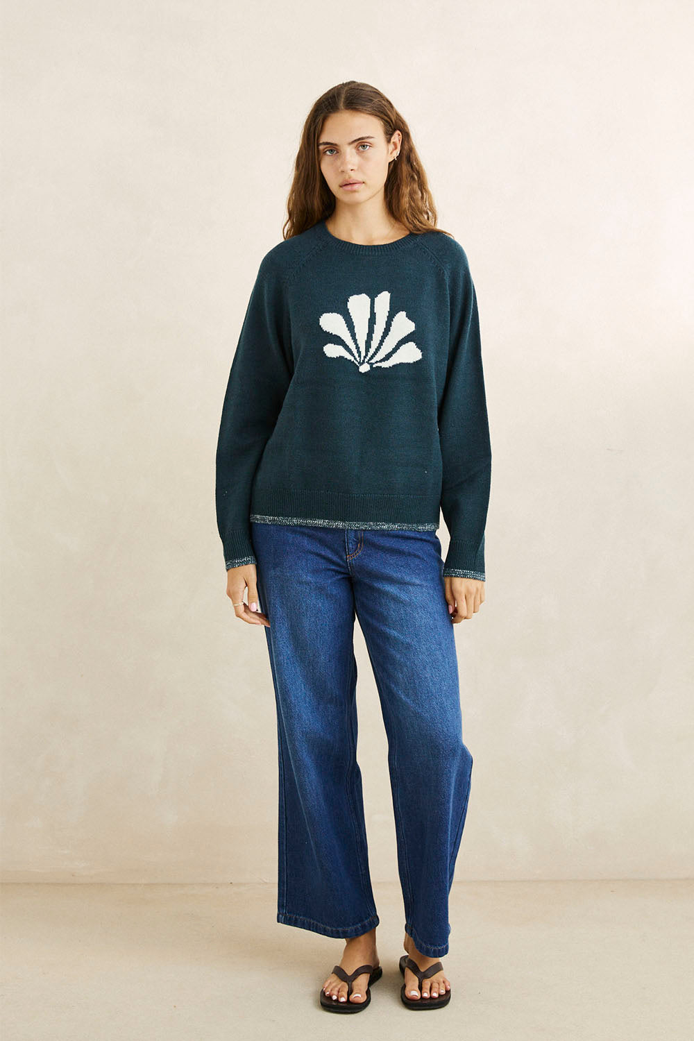 RHYTHM Bayside Crew Neck Knit – Shell Sweater | Shop at PUKAS SURF