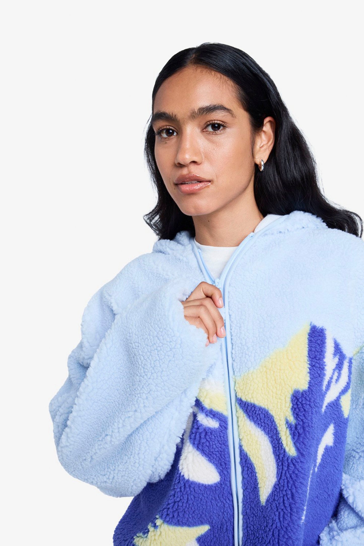 Pukas Surf Shop Roxy Chloë Kim Print Polar hoodie in Ice Water