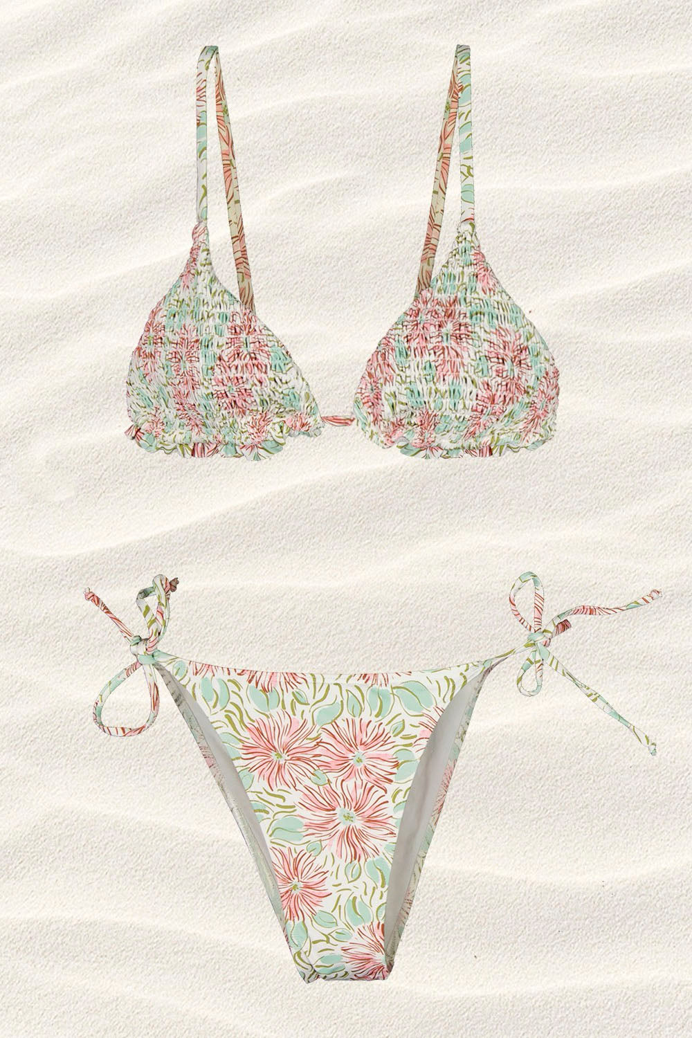 MI&CO Flores Bikini Set – women's floral print swimwear, vibrant summer bikini, surf lifestyle style, available at Pukas Surf Shop