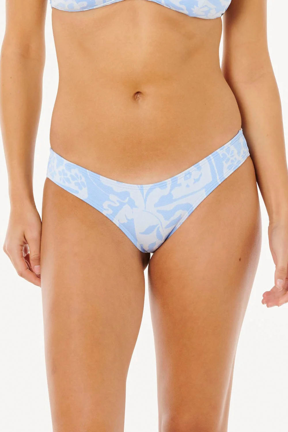 Rip Curl Pacific Coast Cheeky Bottom in Sky Blue — Women's cheeky bikini bottom for surf and beach, at Pukas Surf Shop