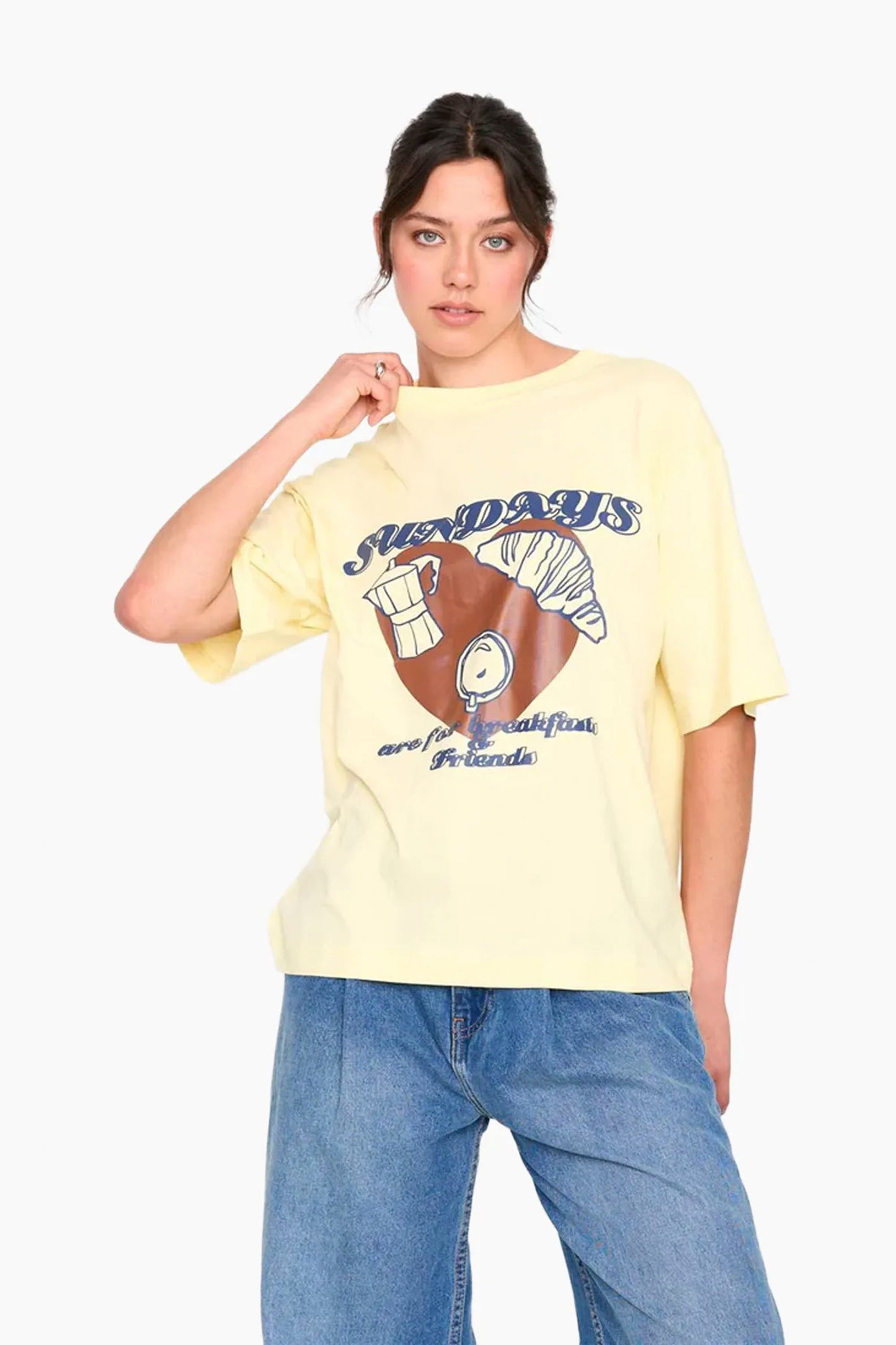 24COLOURS Yellow Sundays T-Shirt - Women's Relaxed Fit Tee at Pukas Surf Shop
