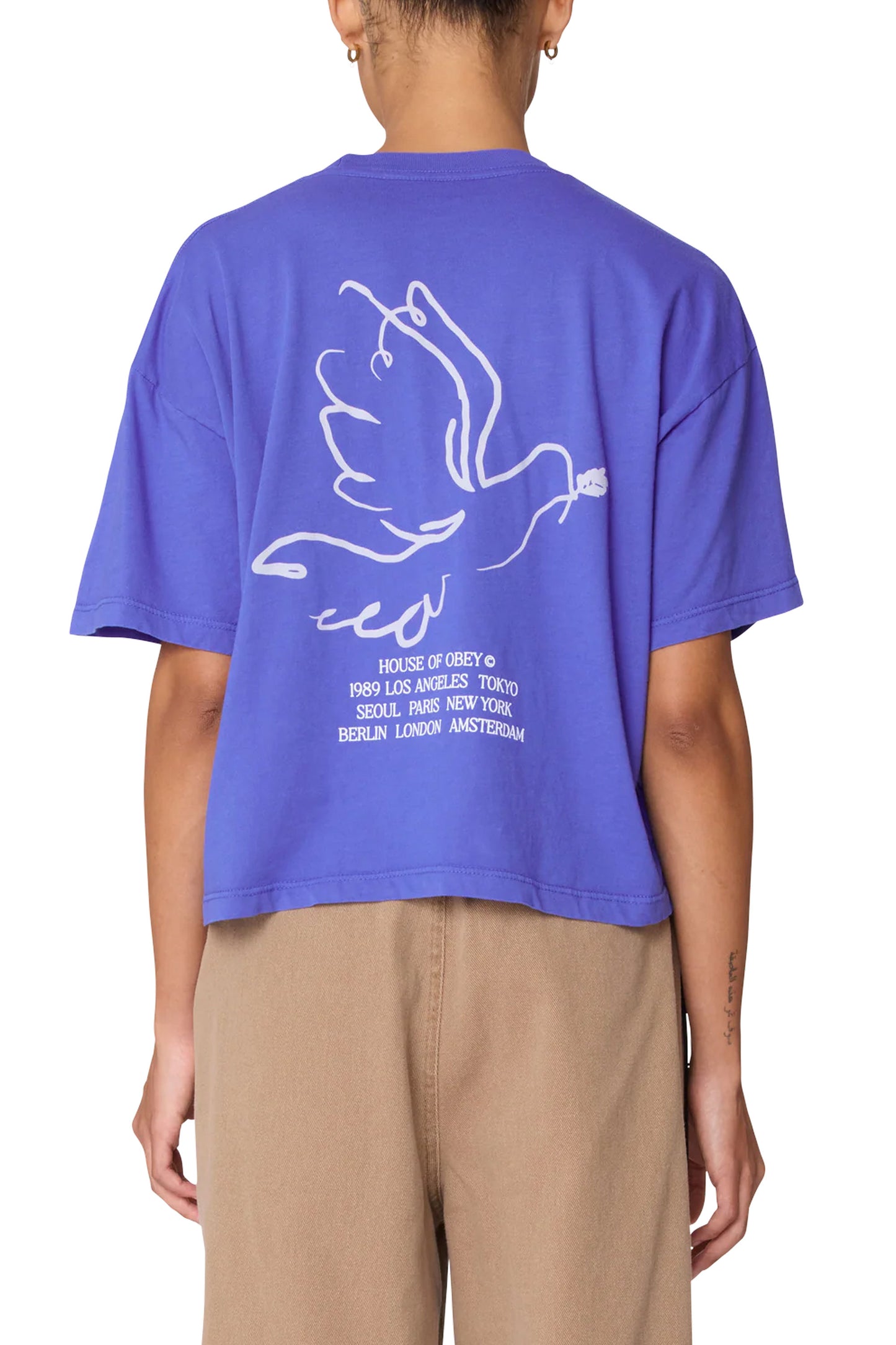 Pukas Surf Shop Woman Tee Obey House Of Obey Dove Electric Indigo