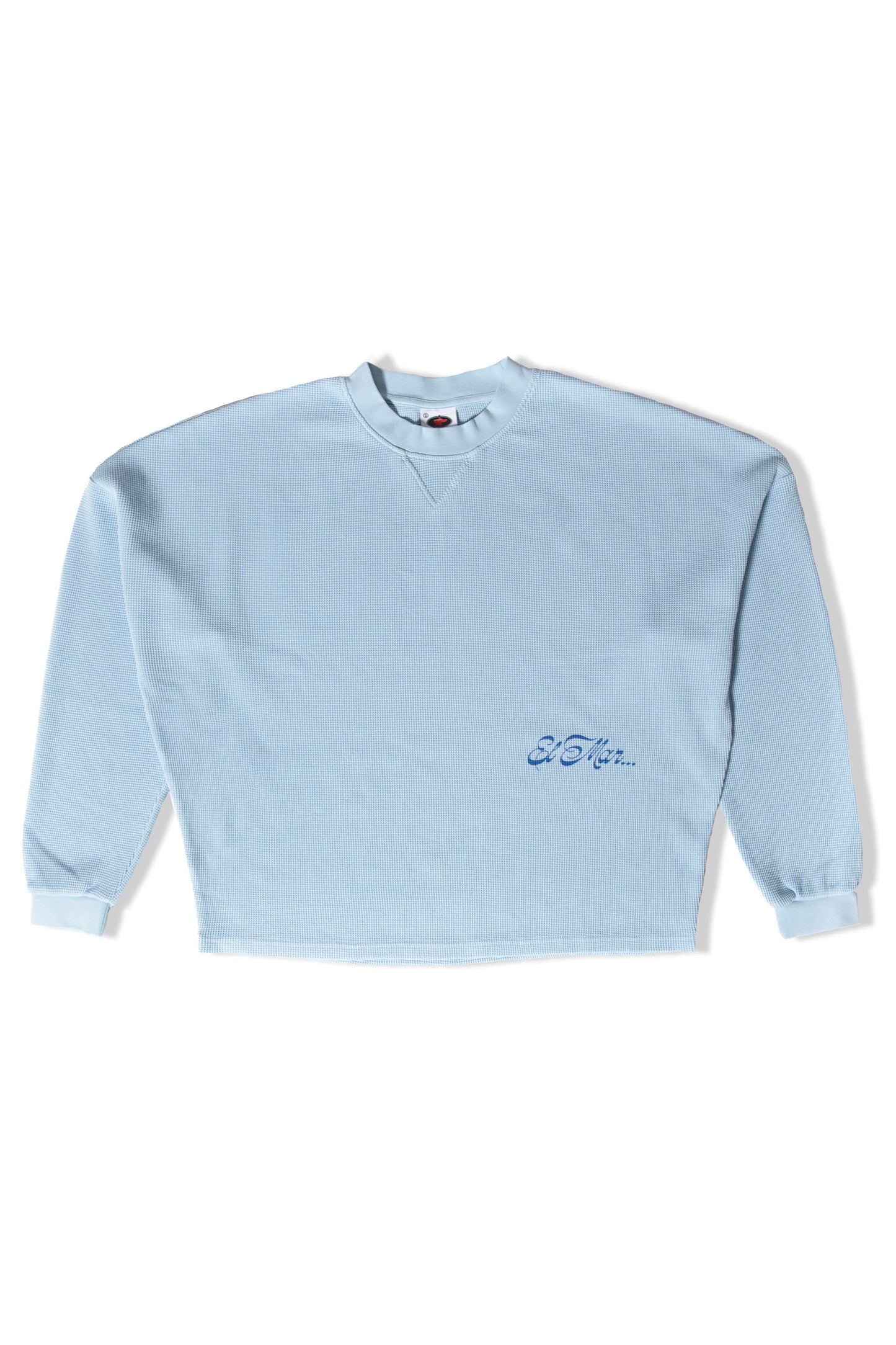 PUKAS SURF SHOP El Mar Waffle Long Sleeve Tee Sky - Ocean-Inspired Textured Cotton Long Sleeve at Pukas Surf Shop
