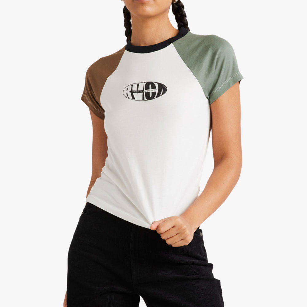 Pukas-Surf-Shop-Woman-Tee-Rvca-Dome-Shrunken-Green