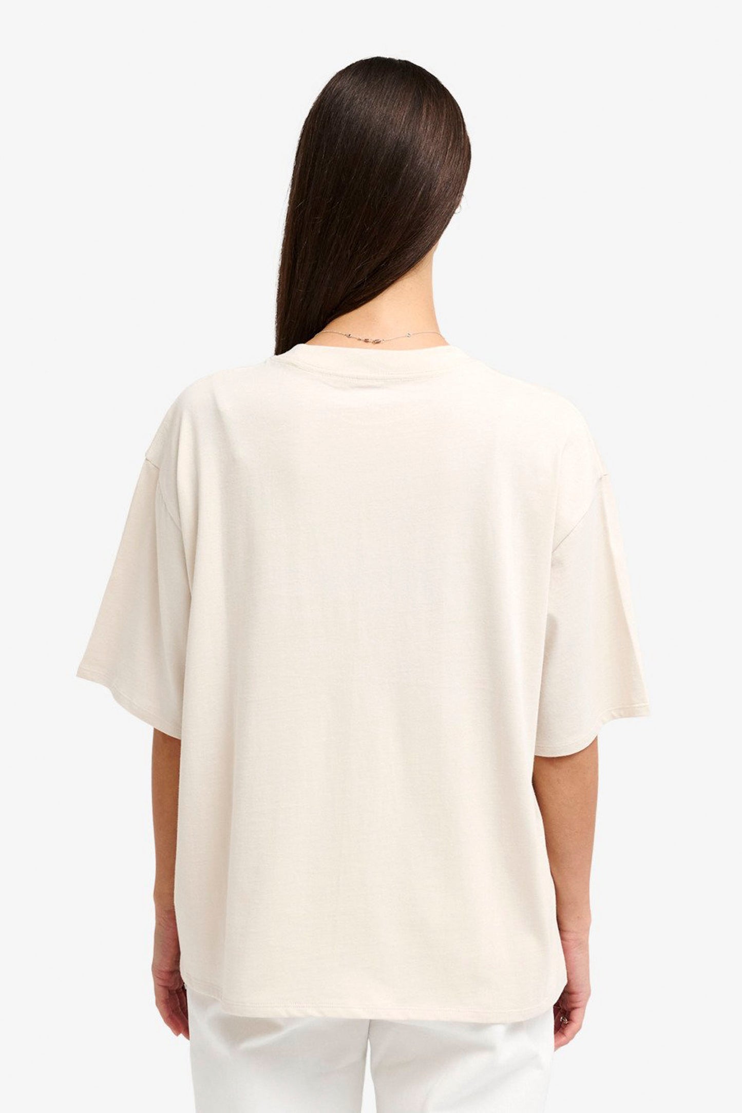 RVCA Easy Oversized Tee cream - back view showing relaxed oversized fit