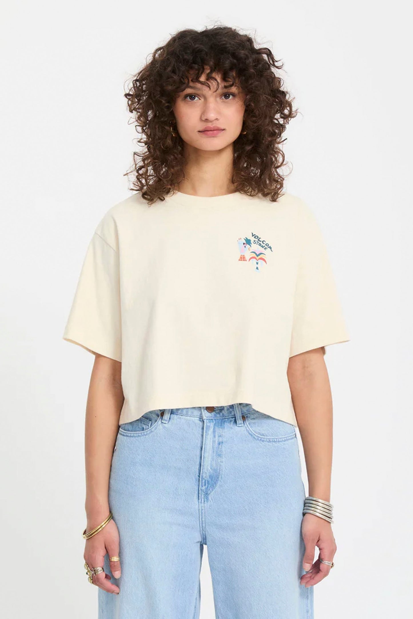 VOLCOM FA Bruno Lucas Tee in vintage white - boxy organic cotton t-shirt with exclusive Bruno Lucas artwork on chest and back for men