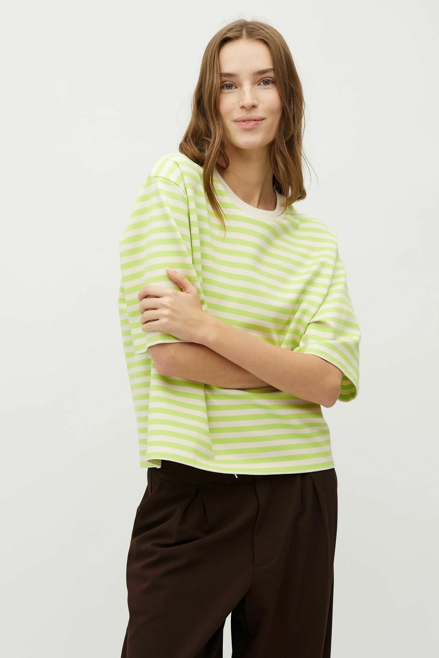 Pukas Surf Shop Woman Tee mbyM Emrys Lime Sugar Stripe