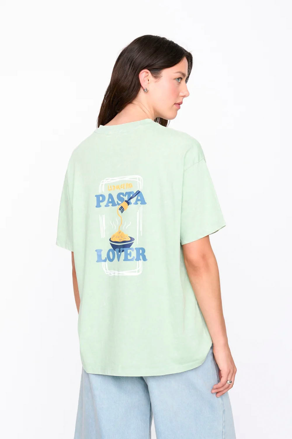 Pukas Surf Shop – 24Colours Pasta T-Shirt in Green, relaxed soft green women's tee for summer
