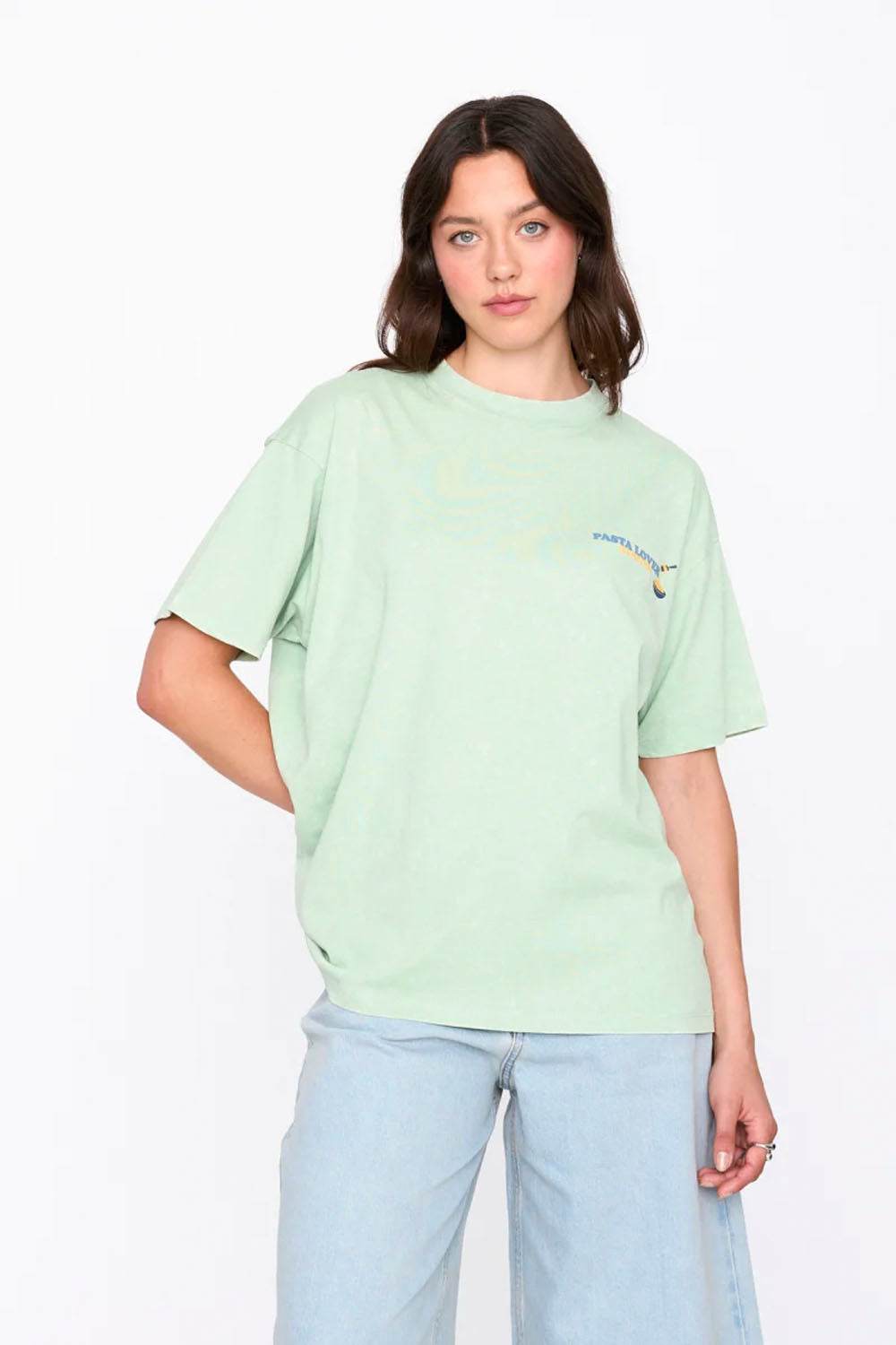 Pukas Surf Shop – 24Colours Pasta T-Shirt in Green, relaxed soft green women's tee for summer
