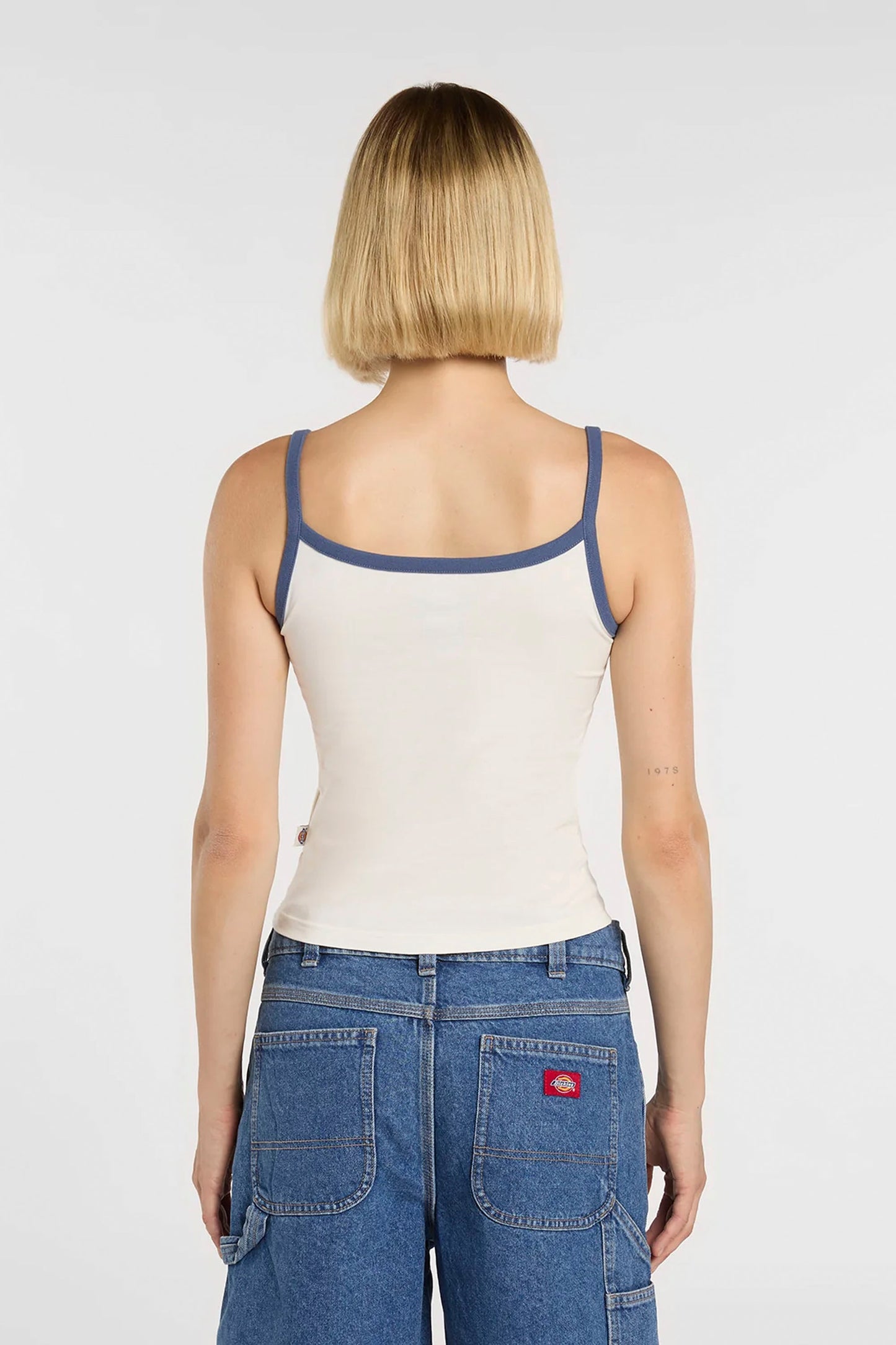 DICKIES Vernal slim-fit cotton vest top with western-inspired logo and contrast ribbed details for women