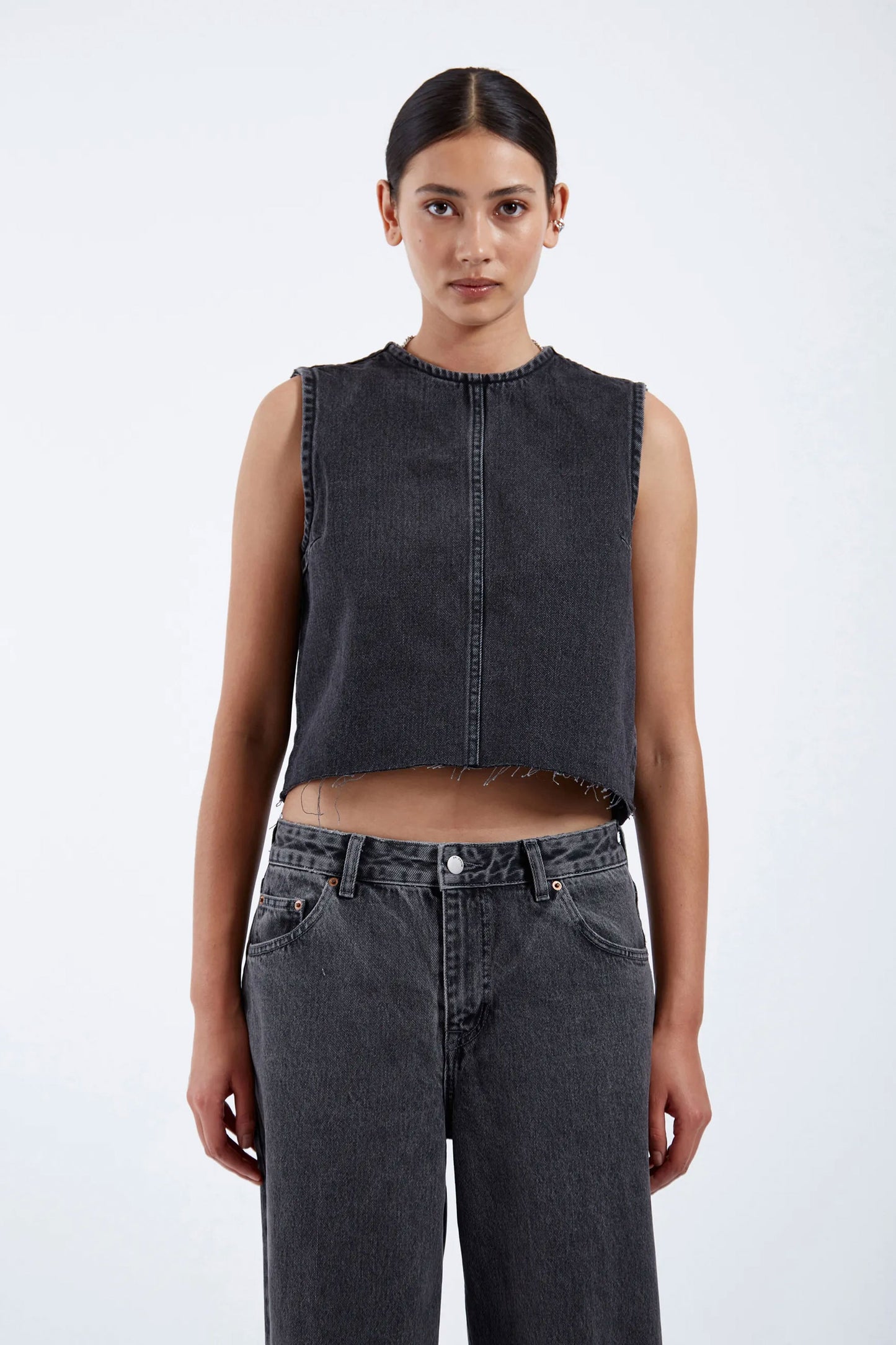 Pukas Surf Shop Woman Top Dr Denim Erin Top Retro Black 1