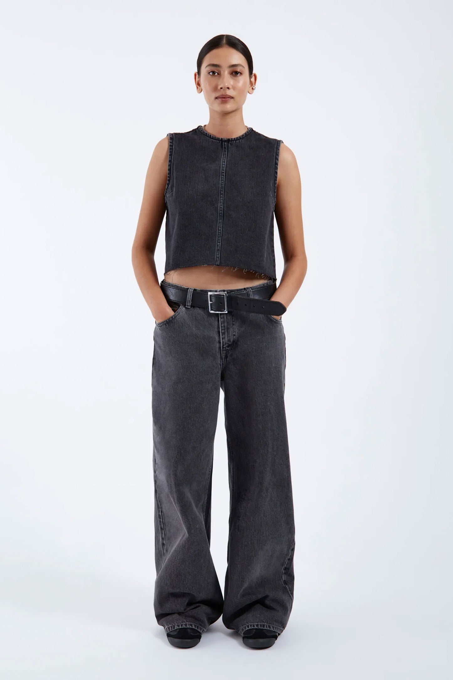 Pukas Surf Shop Woman Top Dr Denim Erin Top Retro Black 2