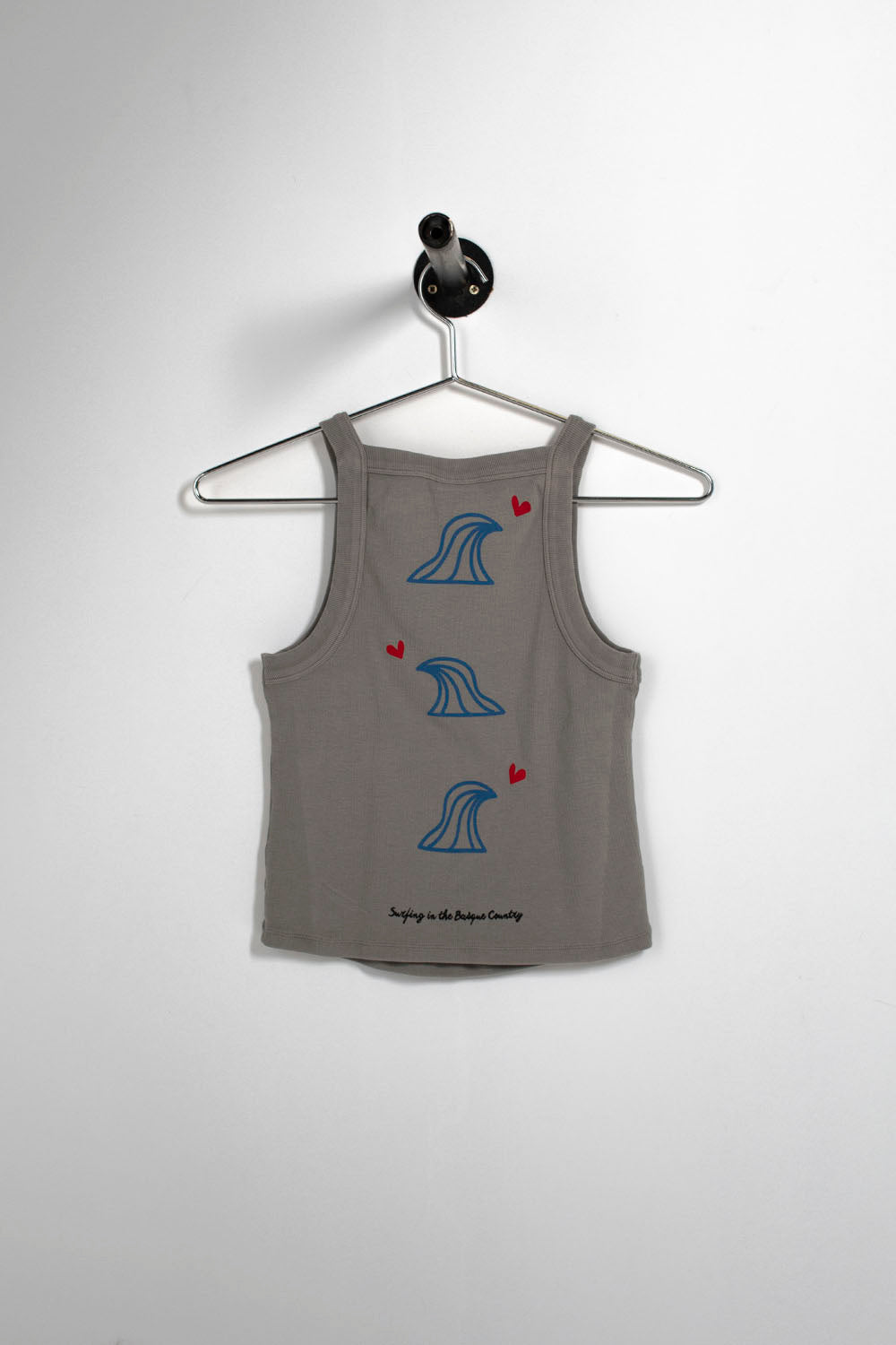 Pukas Surf Shop 3 Olas Halter Tank in light grey — women's top at Pukas Surf Shop
