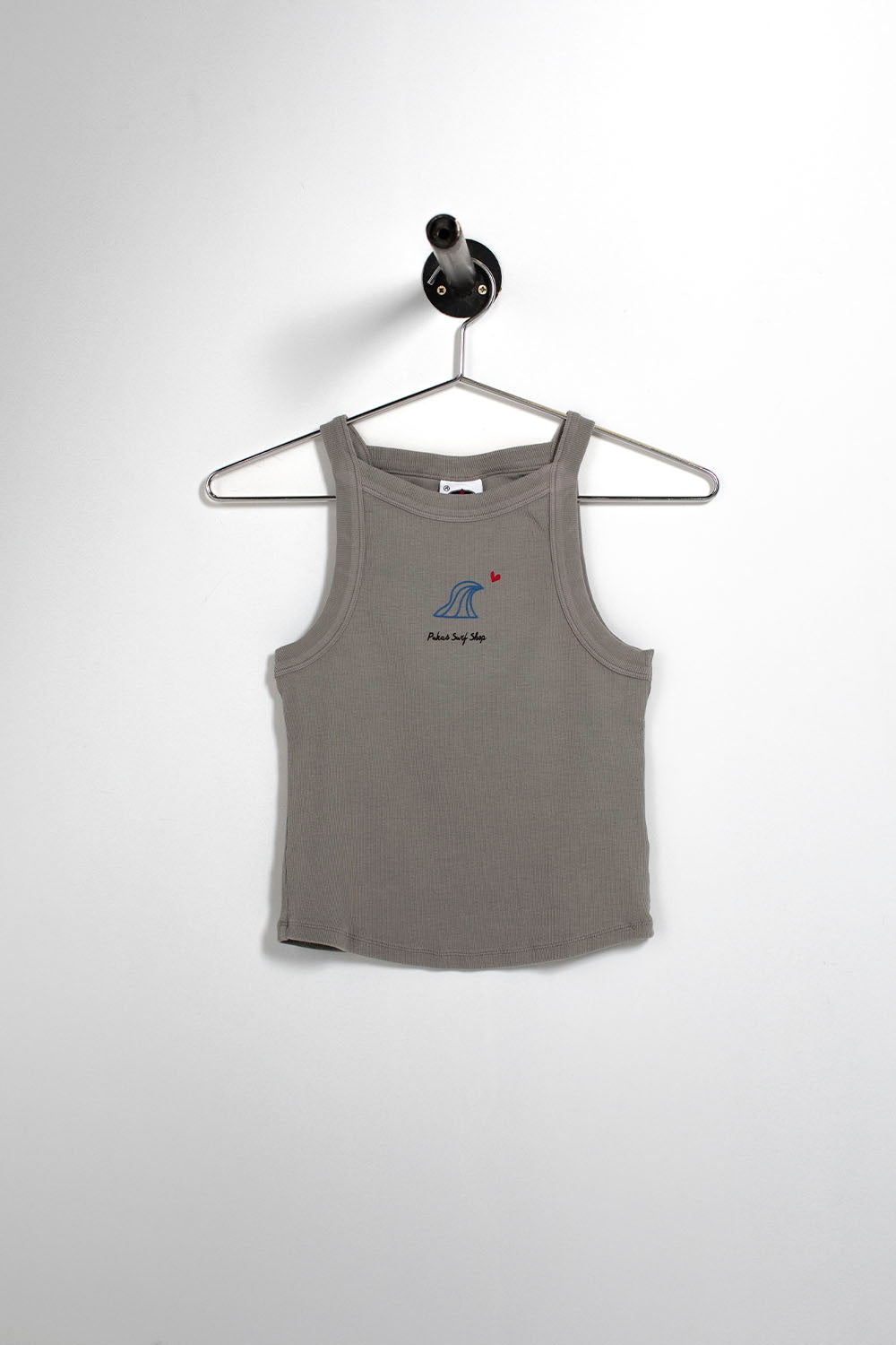 Pukas Surf Shop 3 Olas Halter Tank in light grey — women's top at Pukas Surf Shop
