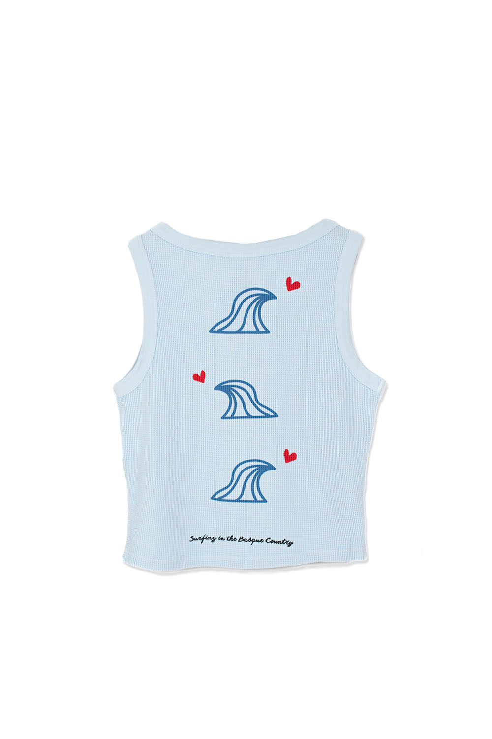 PUKAS SURF SHOP – 3 Olas Waffle Tank Tee in Skyride – Women's textured knit tank top