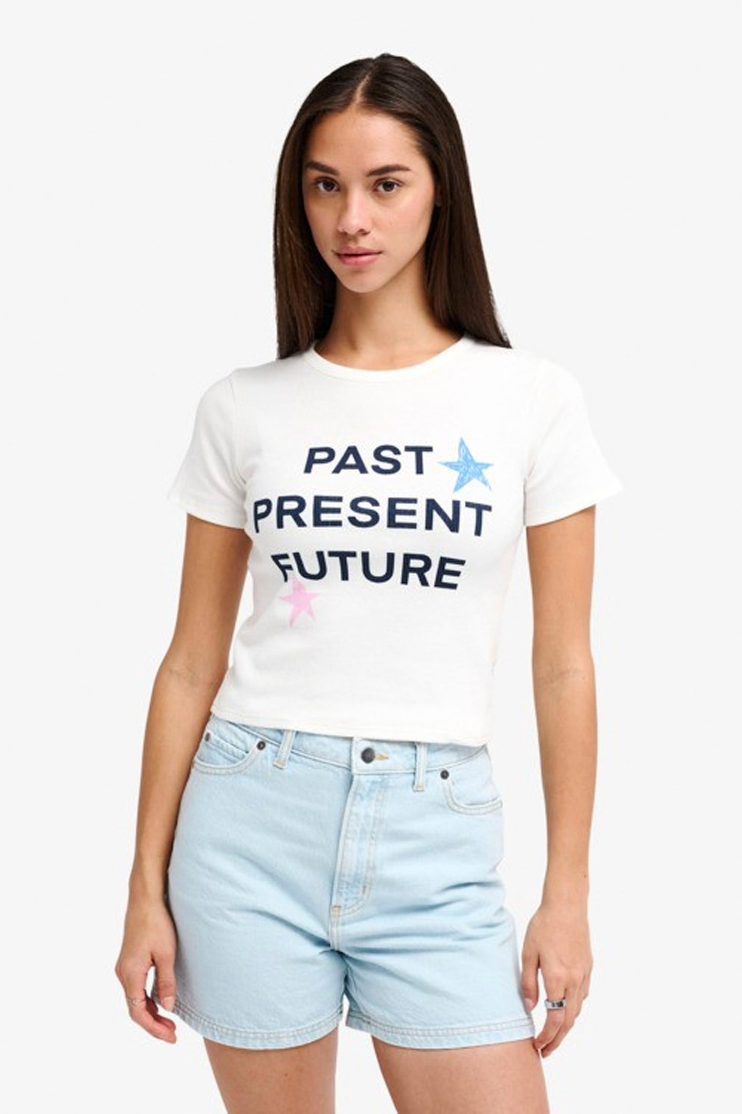 RVCA AF Future Rib T-Shirt in WBP0 – women's white ribbed fitted tee, new arrival at Pukas Surf Shop