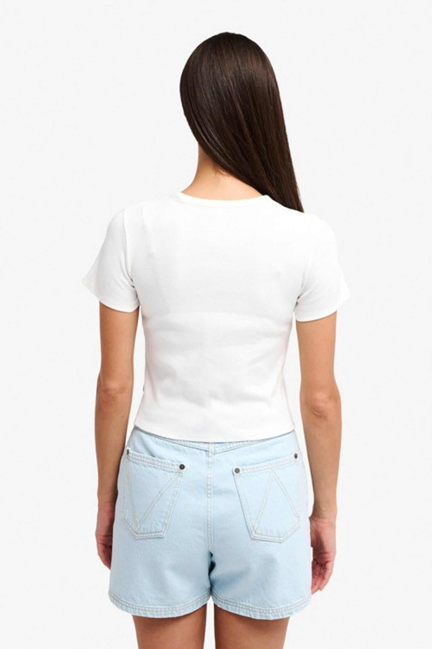 RVCA AF Future Rib T-Shirt in WBP0 – women's white ribbed fitted tee, new arrival at Pukas Surf Shop