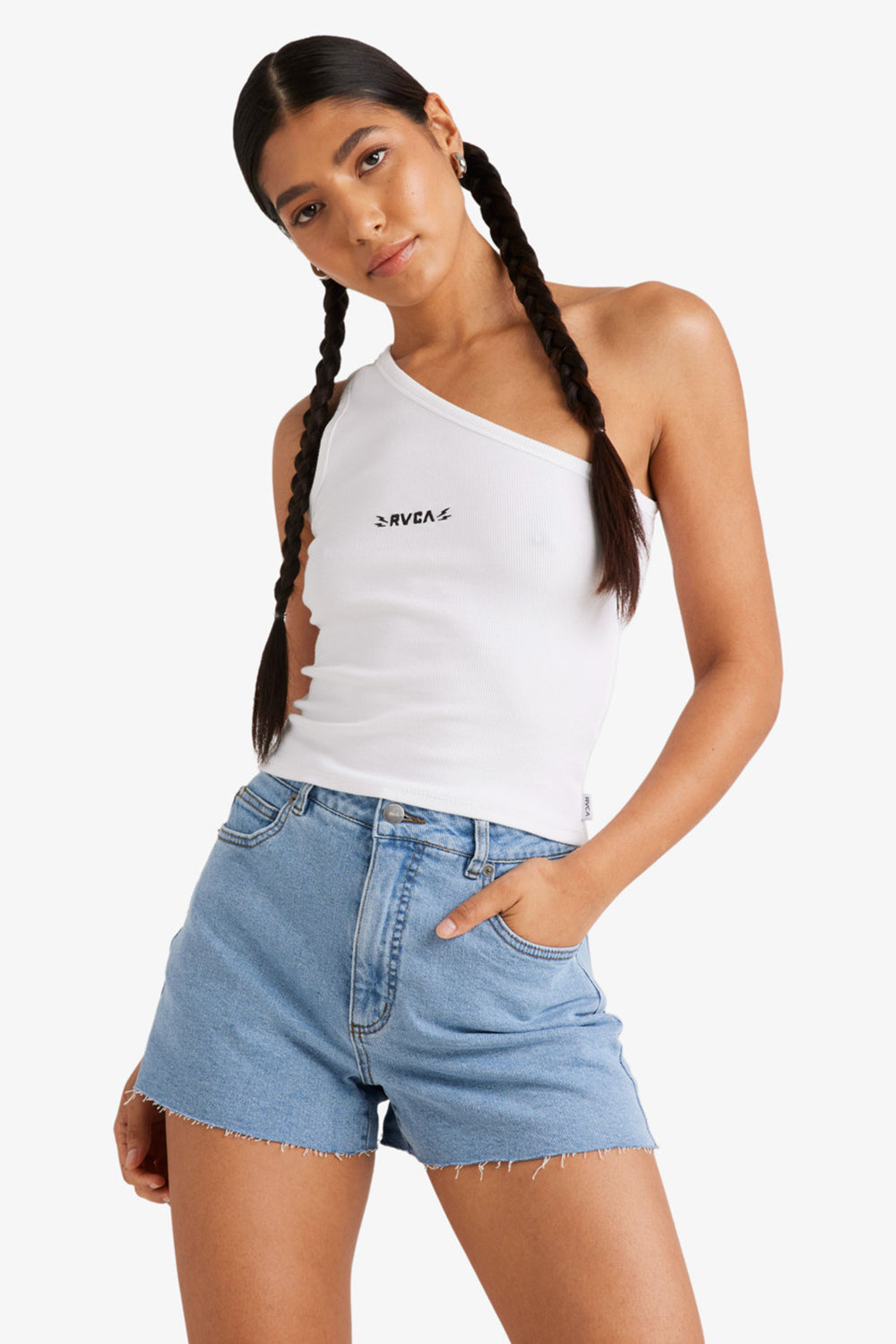 Pukas-Surf-Shop-Woman-Top-Rvca-Asym-White