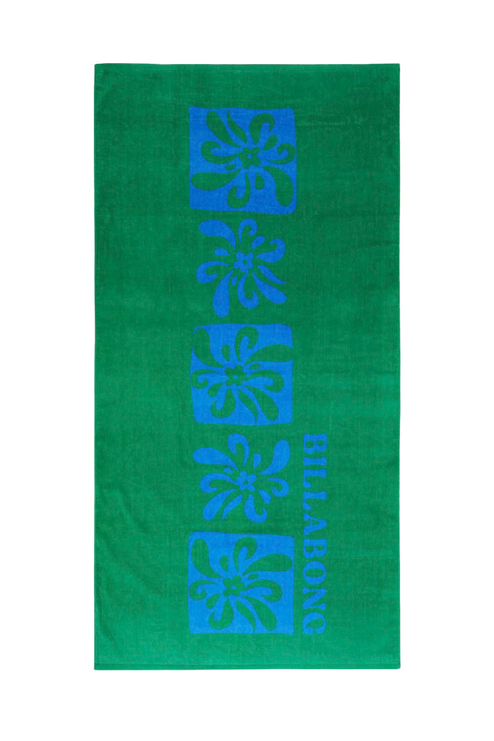 Billabong Lie Down beach towel in Summer Green – printed terry cotton, 180x90cm