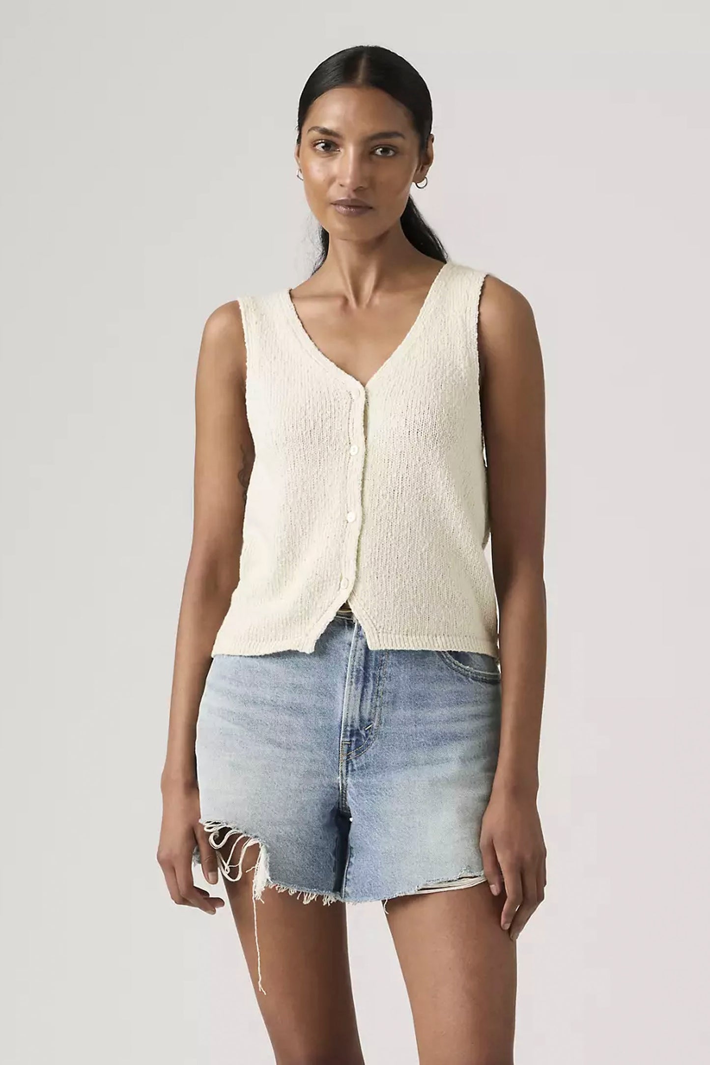 Levis Helen Mini Boucle Vest - women's textured layering vest