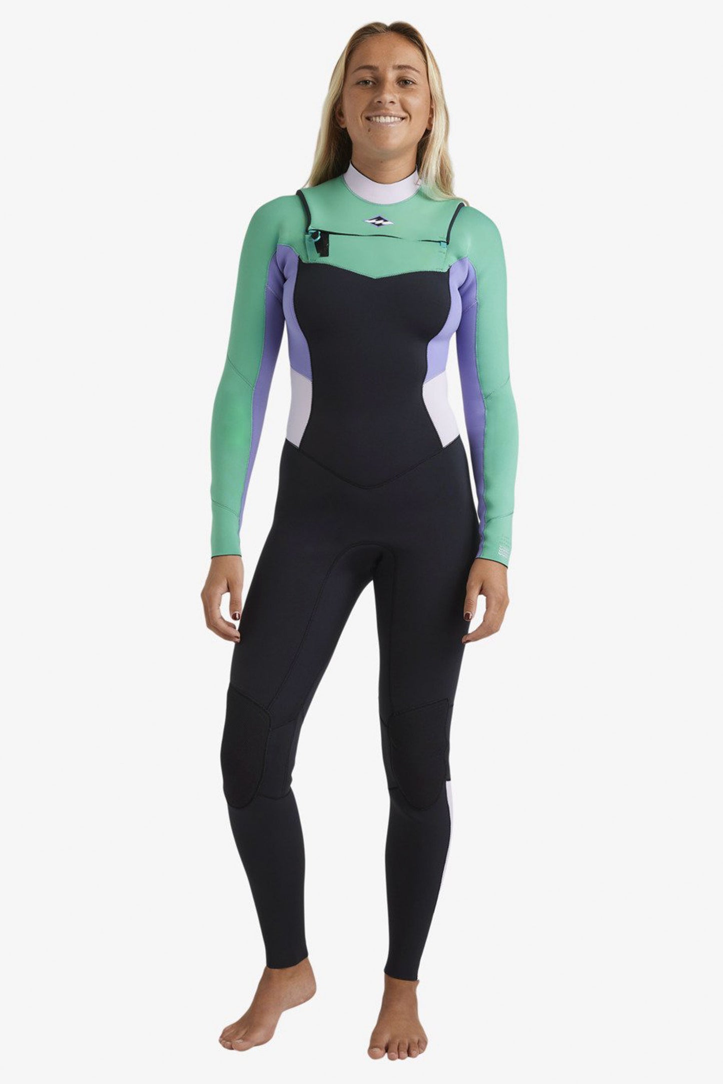 Pukas Surf Shop Woman Wetsuit Billabong Salty Days Natural 4/3mm Chest Zip Aqua Haze