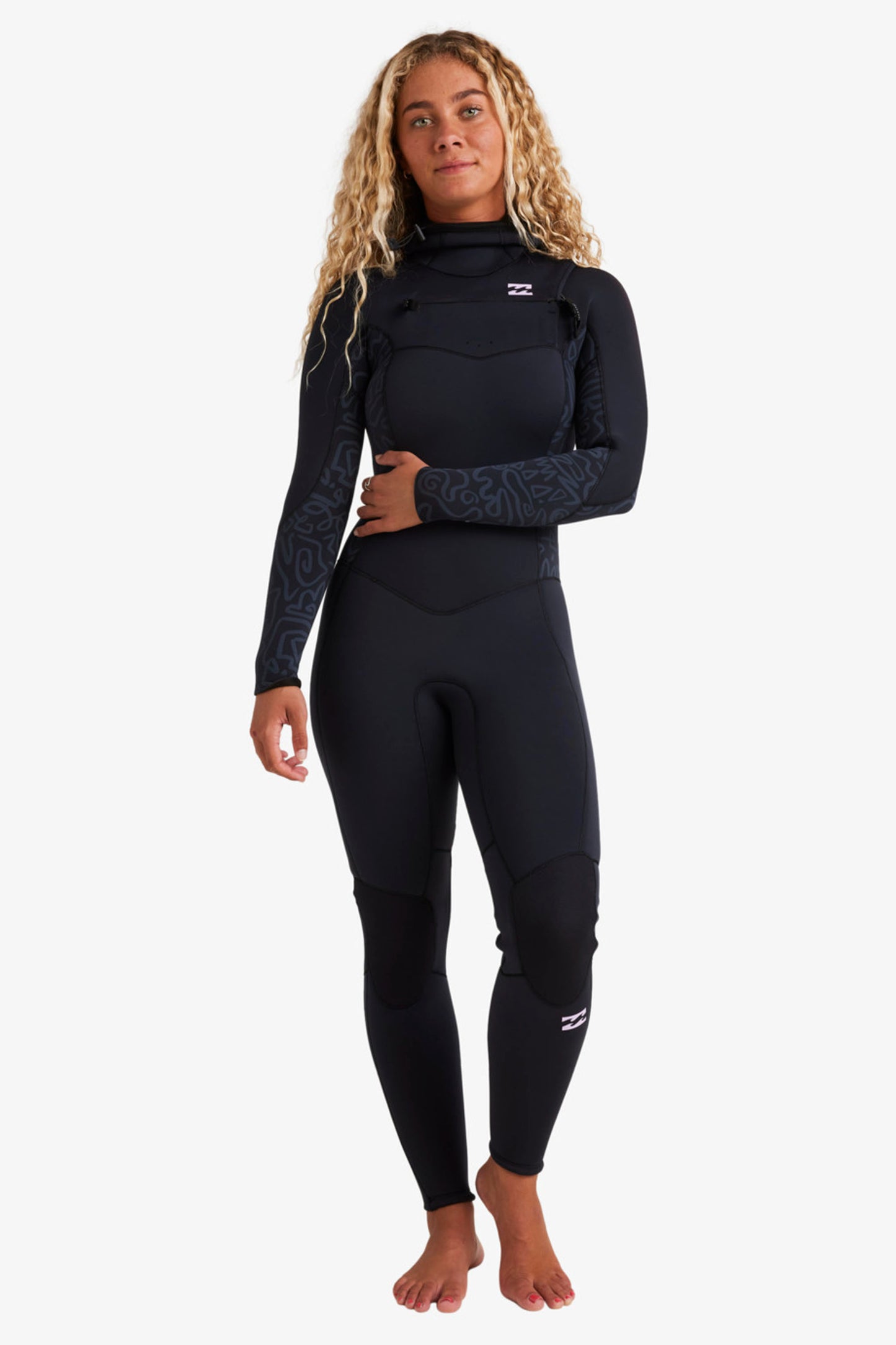 Pukas Surf Shop Billabong Synergy Natural wetsuit 4/3 chest-zip black tones