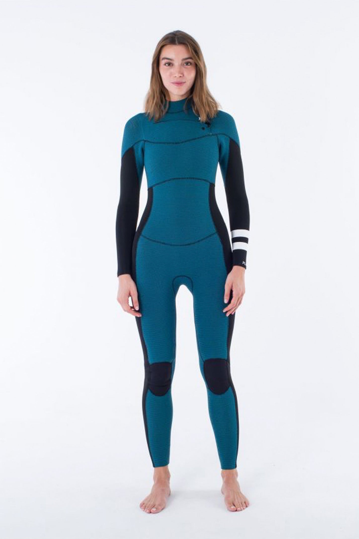 Pukas Surf Shop Woman Wetsuit Hurley Plus 4/3mm Fullsuit Black Sky Blue