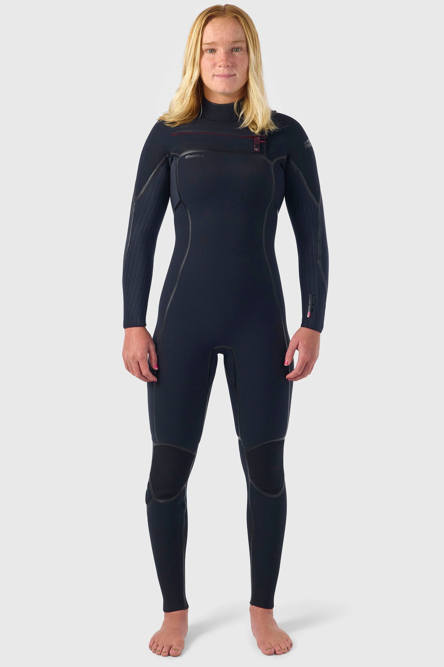 Pukas Surf Shop O’Neill Women’s Hyperfreak Fire 4/3 mm Chest Zip Full Wetsuit in Black/Black