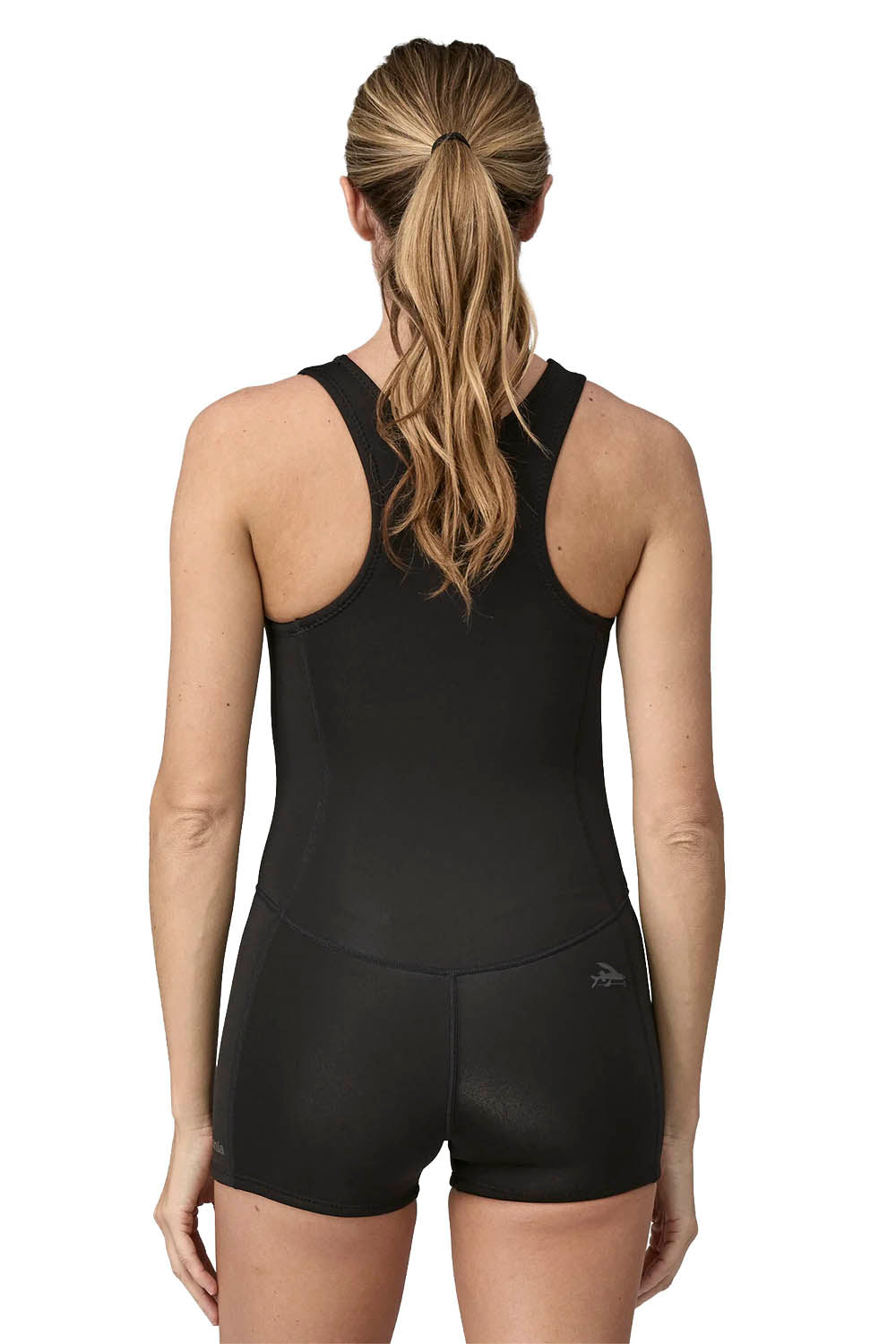 Black athletic tank top and shorts on a white background