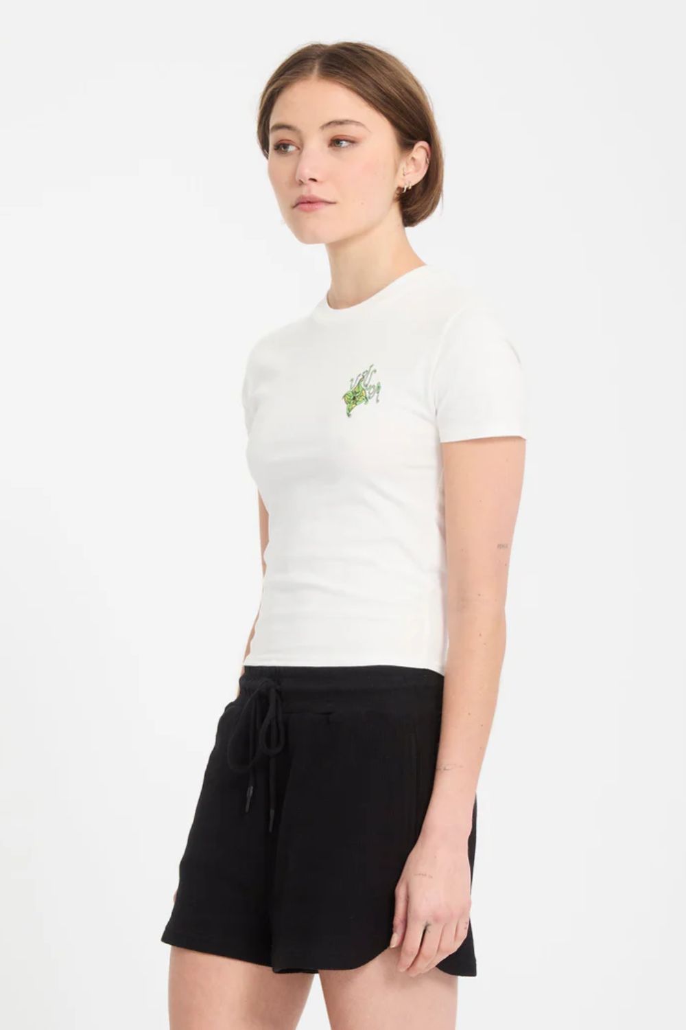 VOLCOM Moove On Tee vintage white women's tee – relaxed surf lifestyle summer essential

