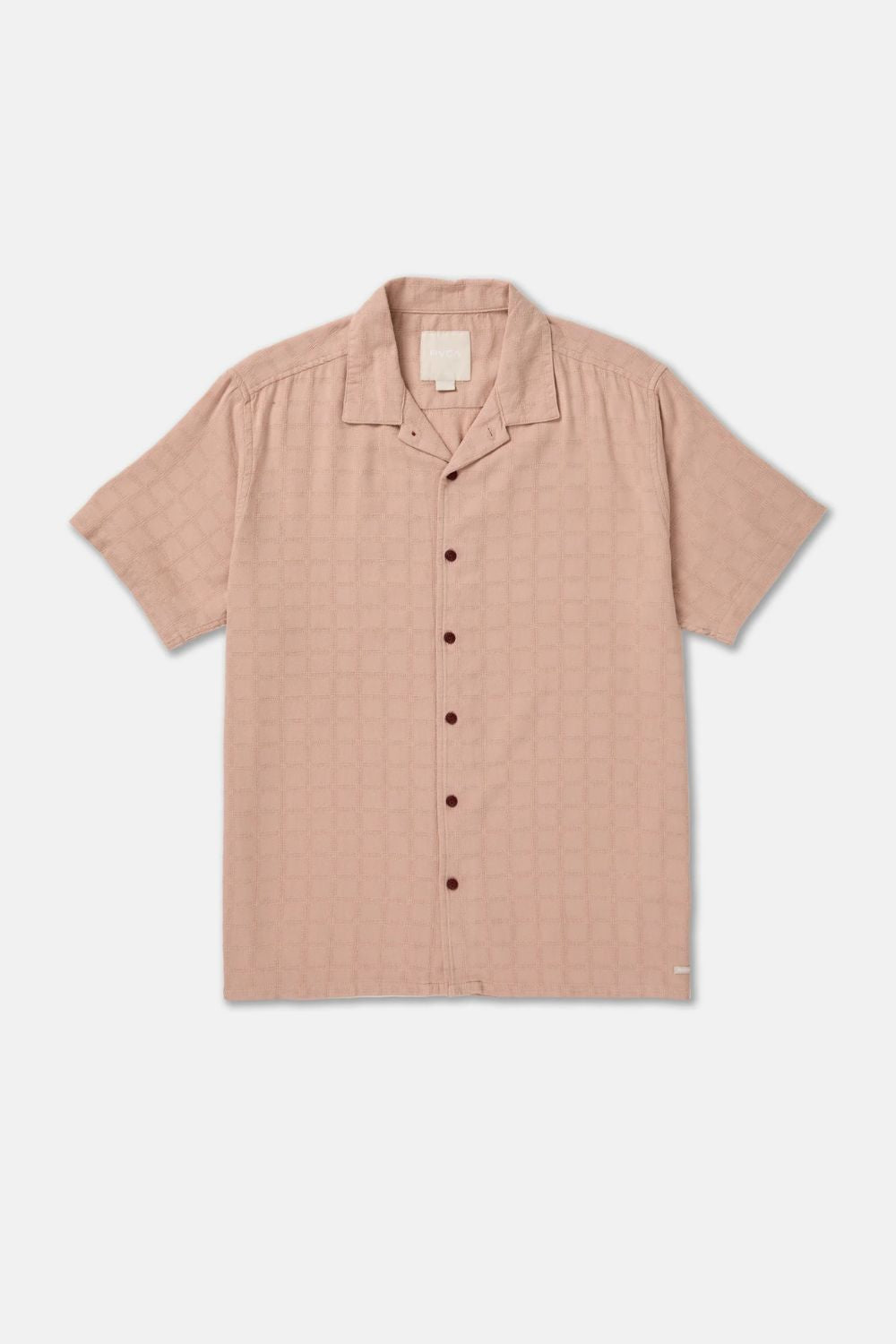 RVCA Vacancy Shirt – Women's pale mauve woven shirt, relaxed open collar, surf lifestyle style – Pukas Surf Shop
