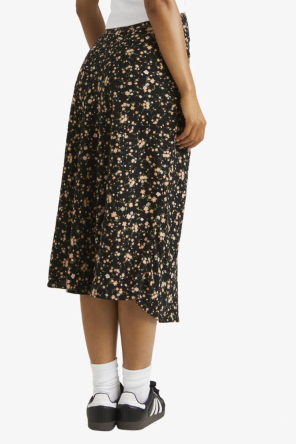 RVCA Annika Midi Skirt – Women's flowing midi skirt, relaxed surf lifestyle silhouette – Pukas Surf Shop
