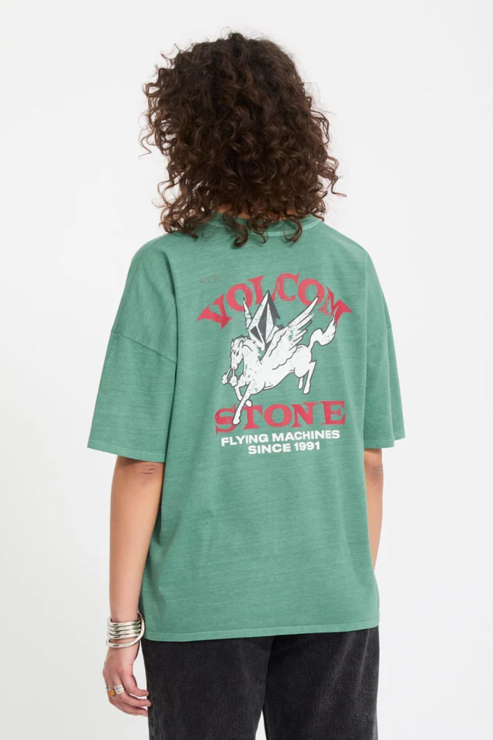 VOLCOM Voltrip Tee in Evergreen – Women's relaxed fit surf lifestyle tee in green at Pukas Surf Shop

