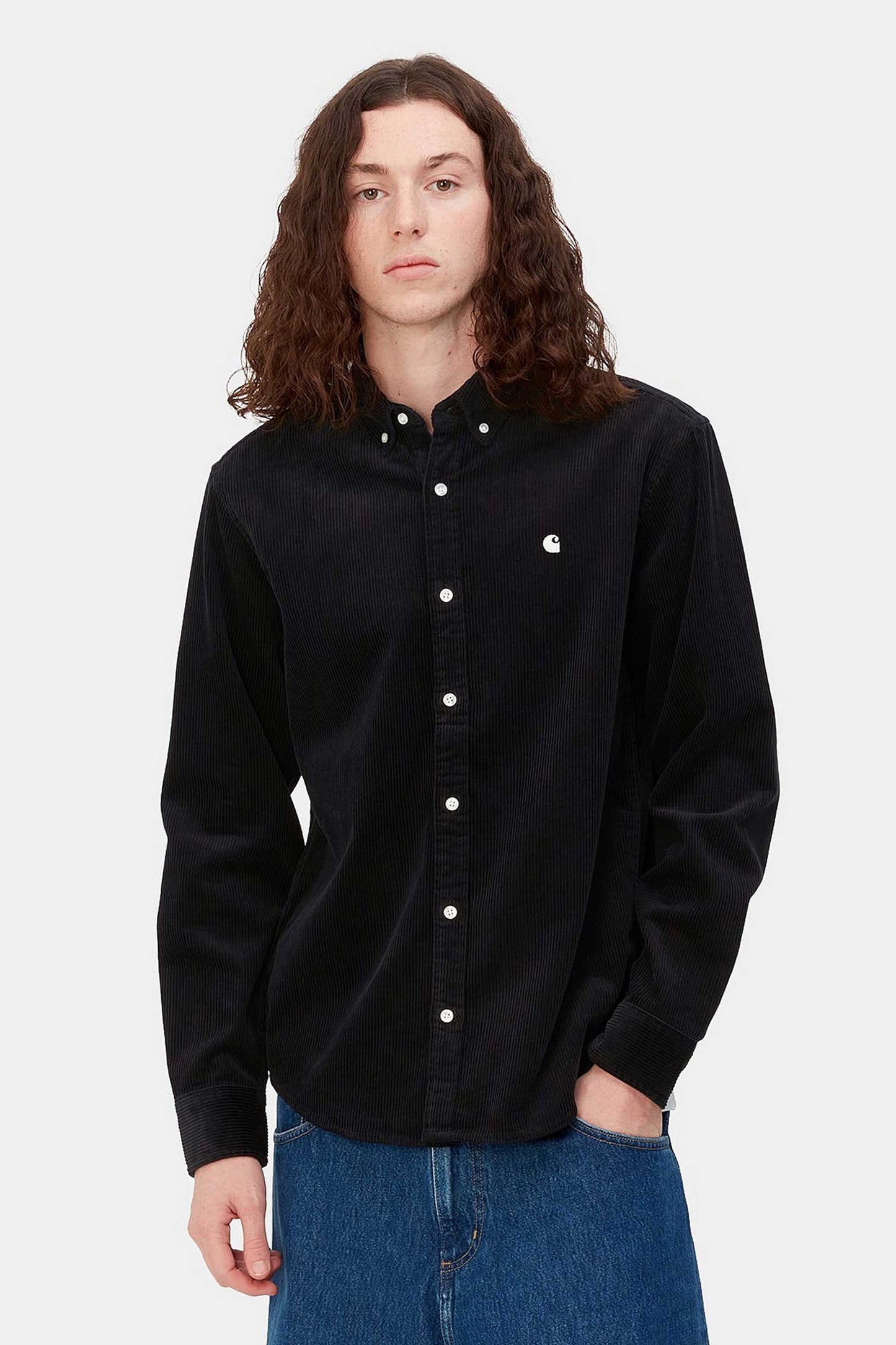 Pukas-Surf-Shop-carhartt-shirt-madison-cord-shirt-black