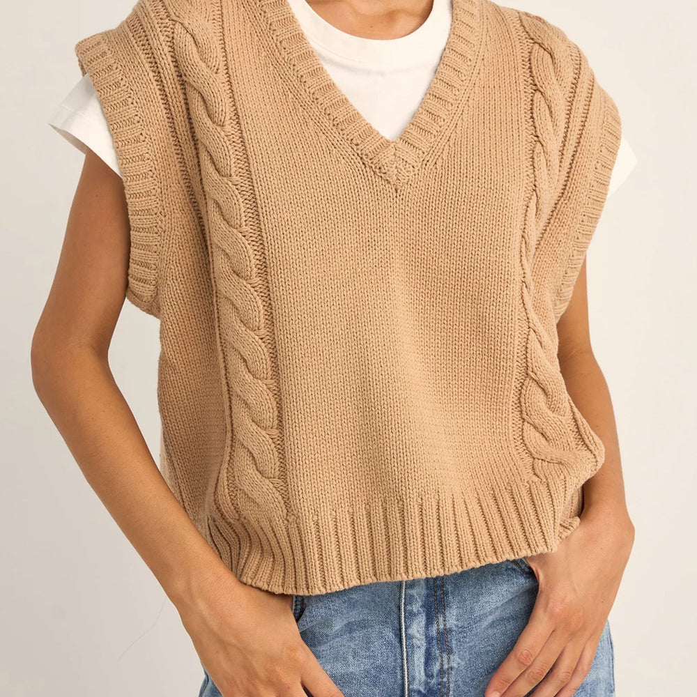 RHYTHM - FINLEY CABLE KNIT VEST