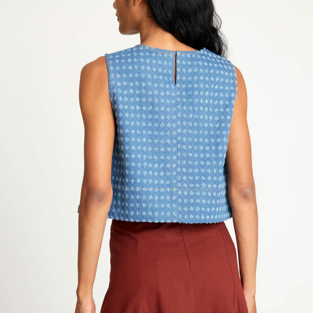 Pukas-Surf-Shop-top-Woman-Wild-Pony-Polka-Dot-Denim-Blue